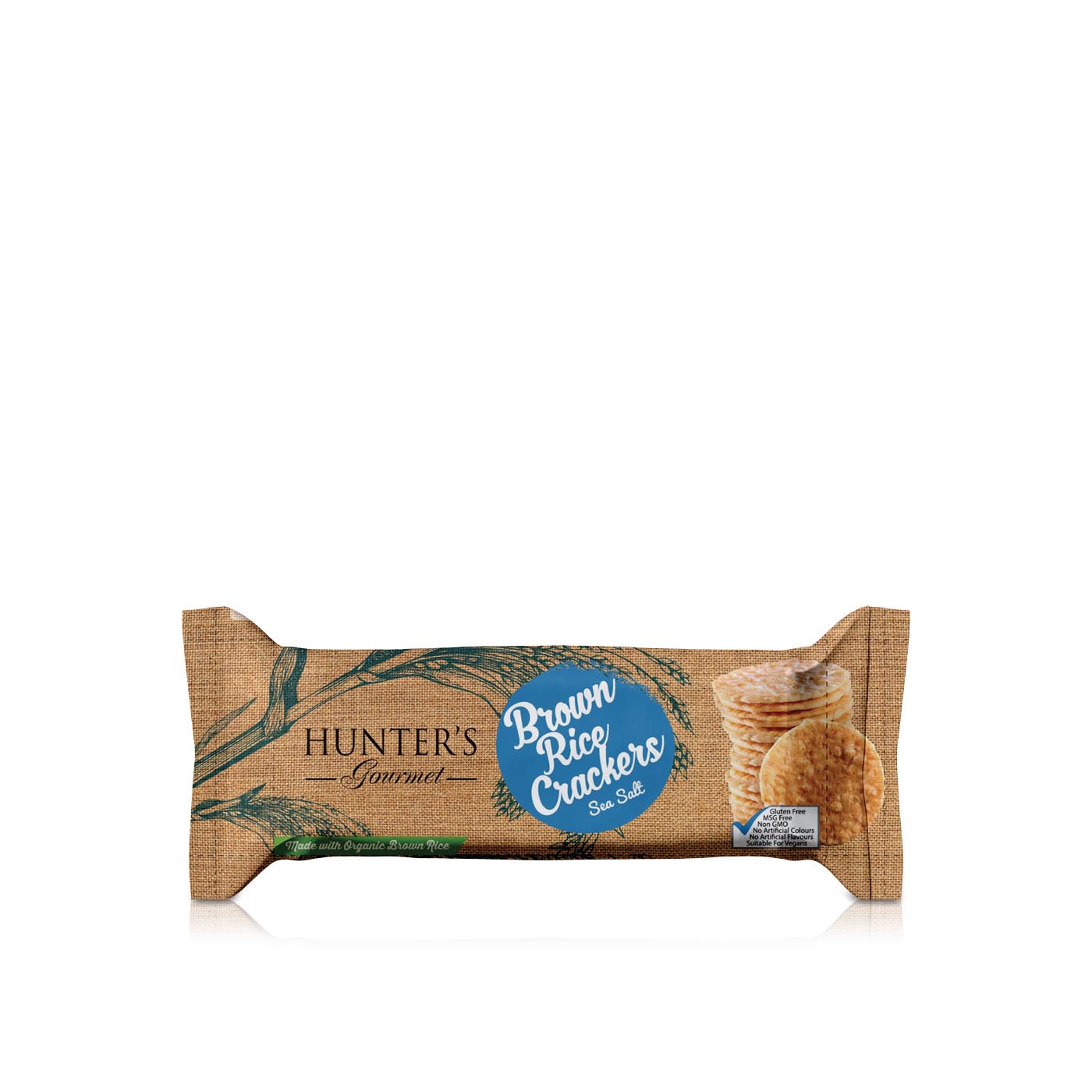 Hunter's Gourmet Sea Salt Brown Rice Crackers 100g
