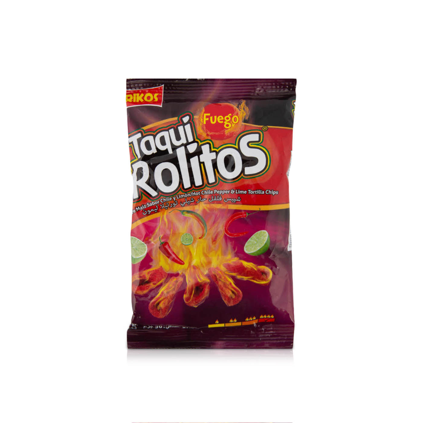 Taqui Rolitos Hot Chilli Pepper and Lime Tortilla Chips 56g