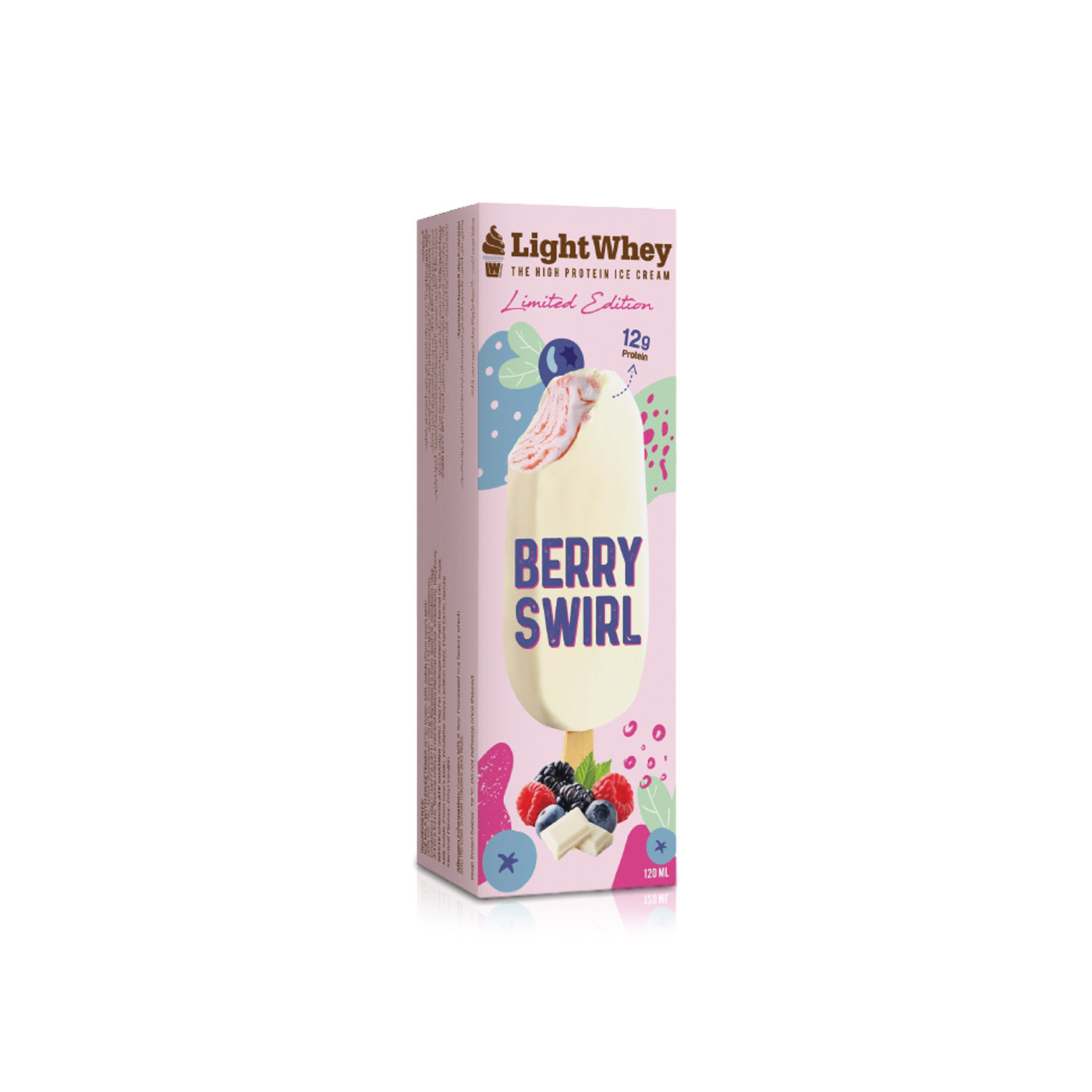 Light Whey Berry Swirl High Protein Ice Cream 120ml