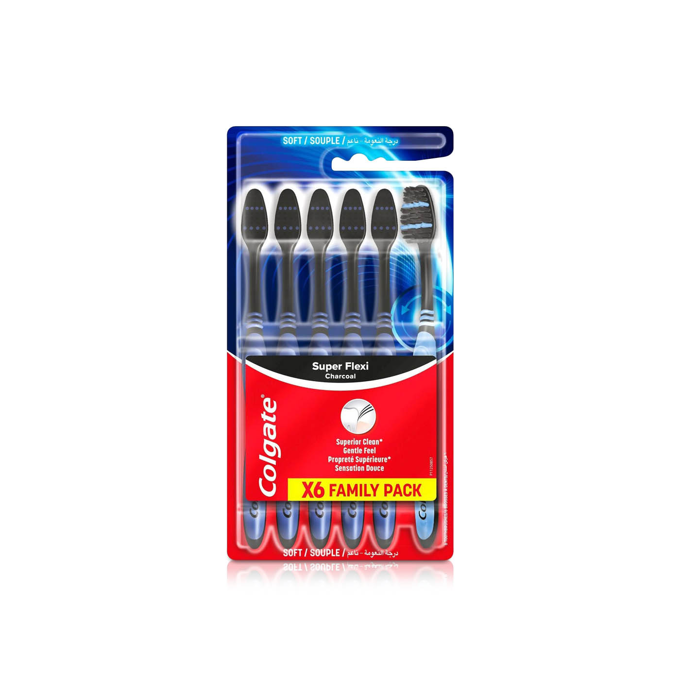 Colgate Super Flexi Charcoal Toothbrushes Soft x 6