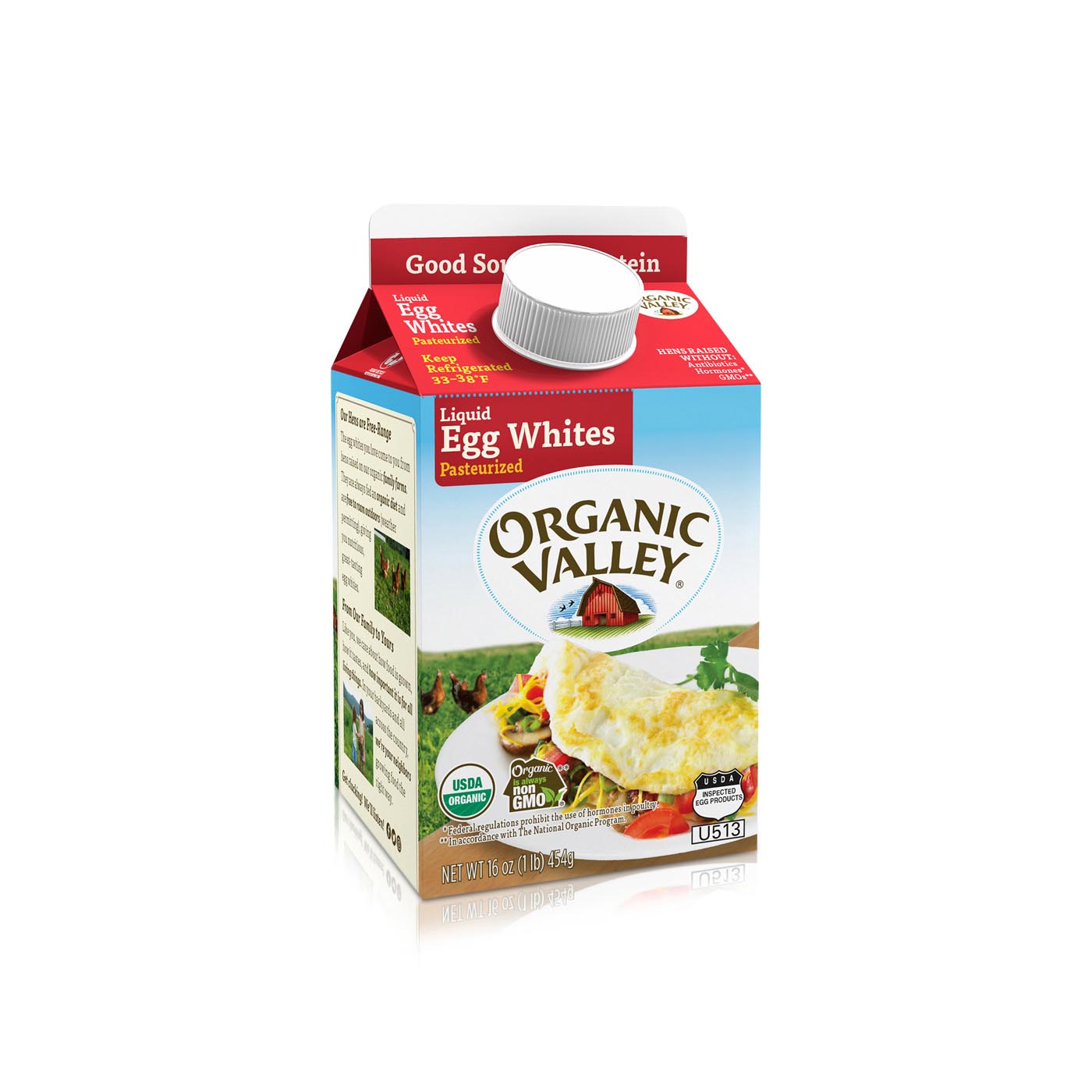 Organic Valley Liquid Pasteurized Egg Whites 454g