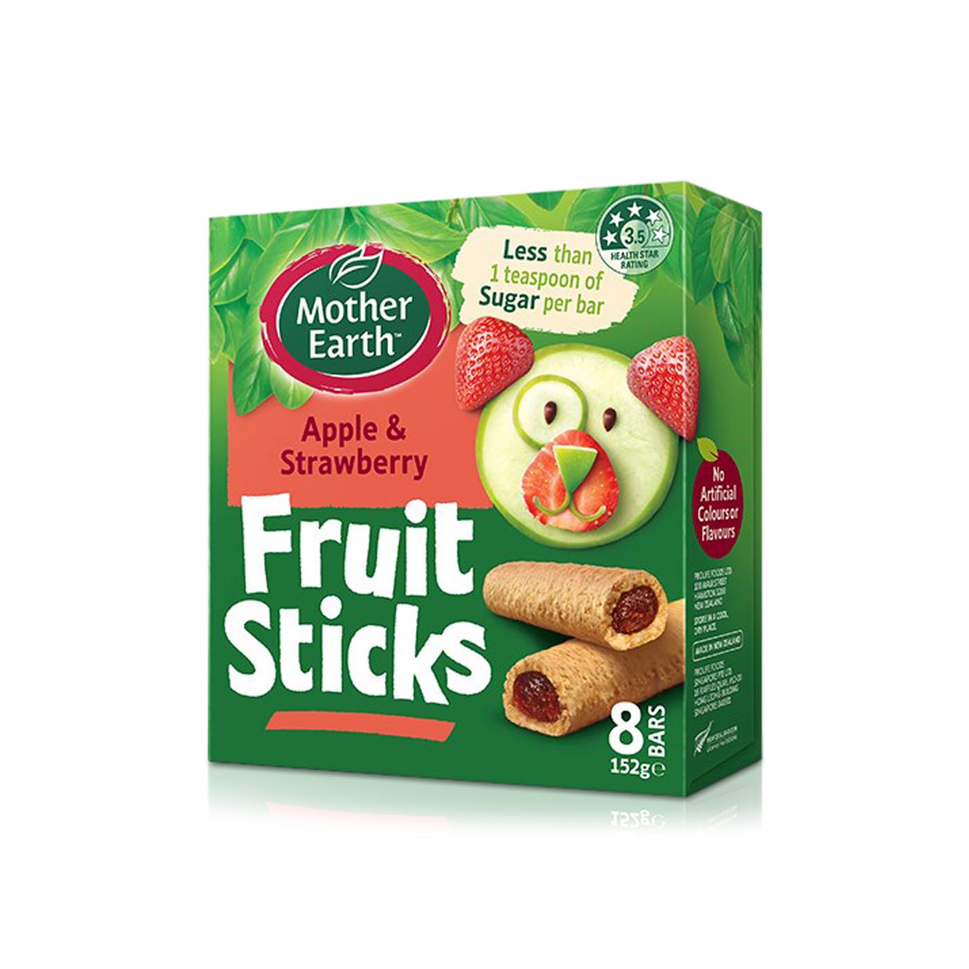 Mother Earth Apple and Strawberry Fruit Sticks x 8 152g
