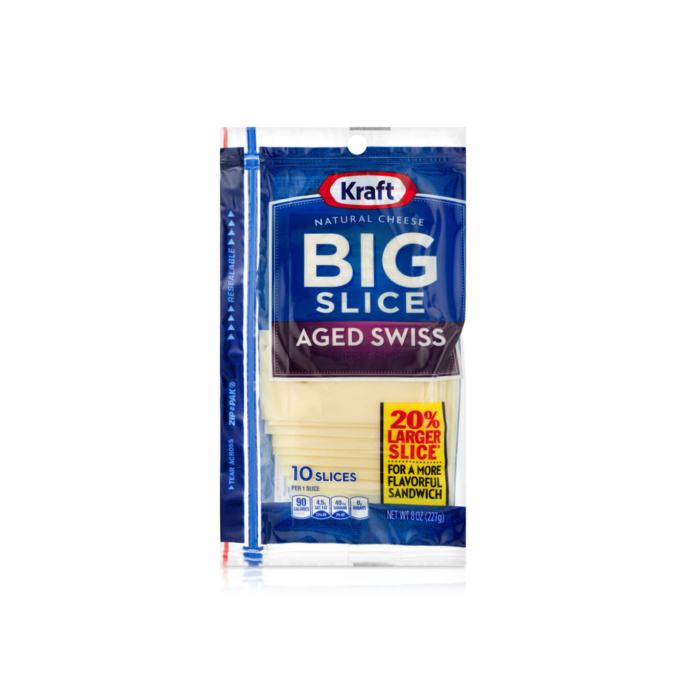Kraft Aged Swiss Cheese 10 Big Slices 227g