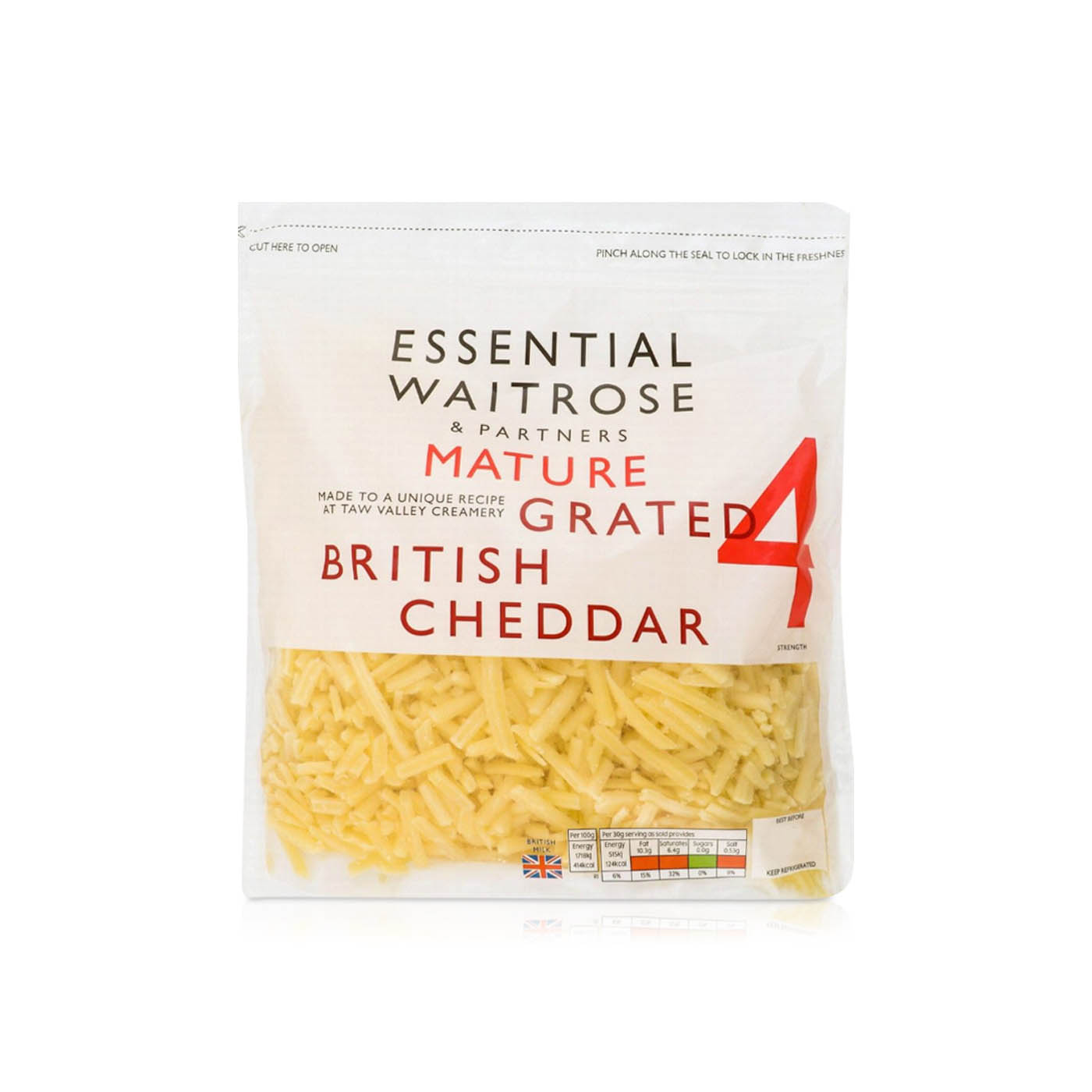 Waitrose Essential Mature Grated British Cheddar Strength 4 500g