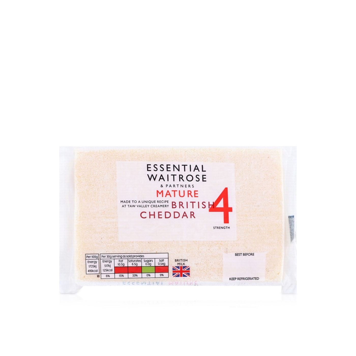 Waitrose Essential Mature British Cheddar Strength 4 350g