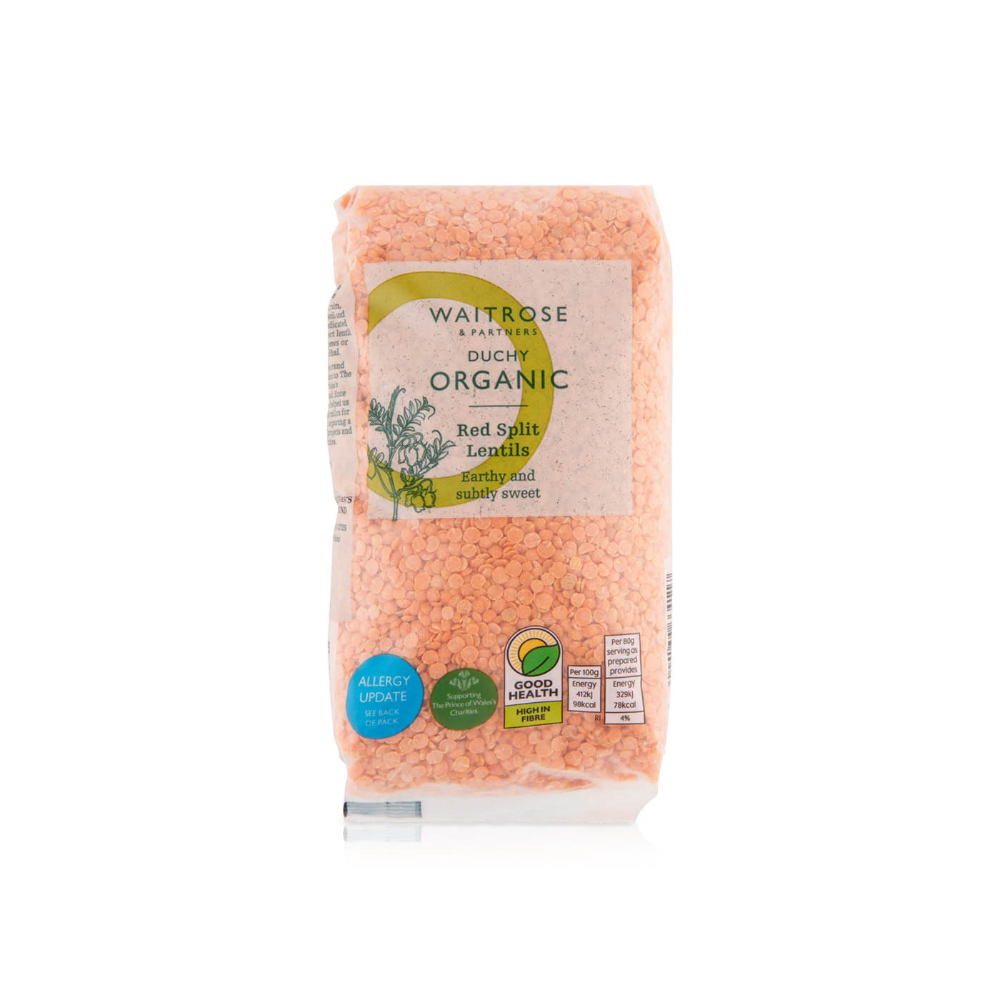 Waitrose Duchy Organic Red Split Lentils 500g