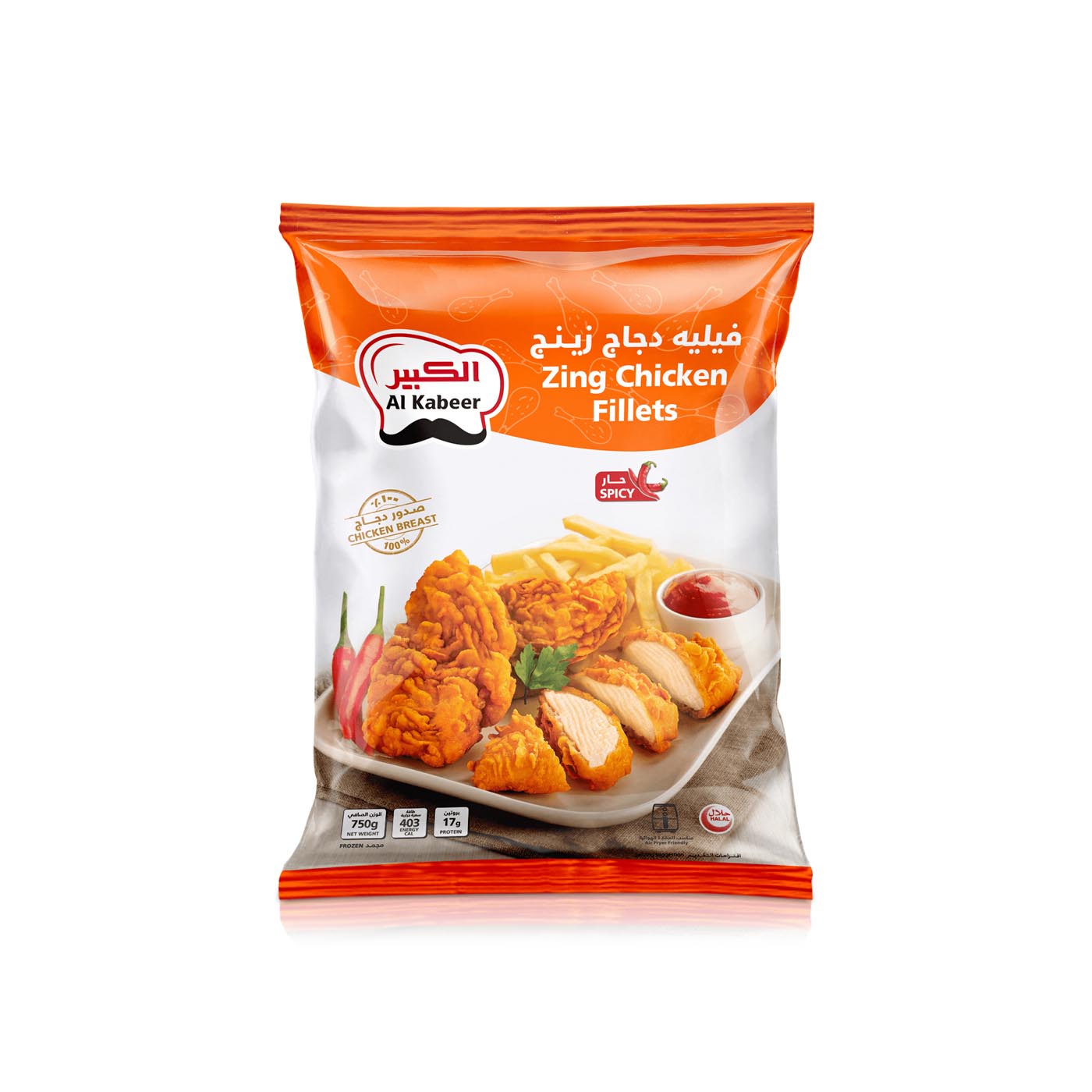 Al Kabeer Zing Chicken Fillets Spicy 750g
