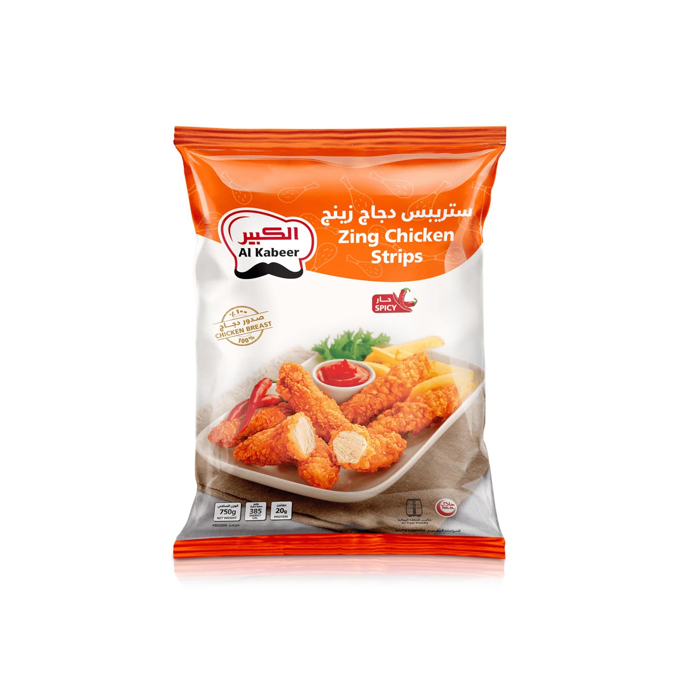 Al Kabeer Zing Chicken Strips Spicy 750g
