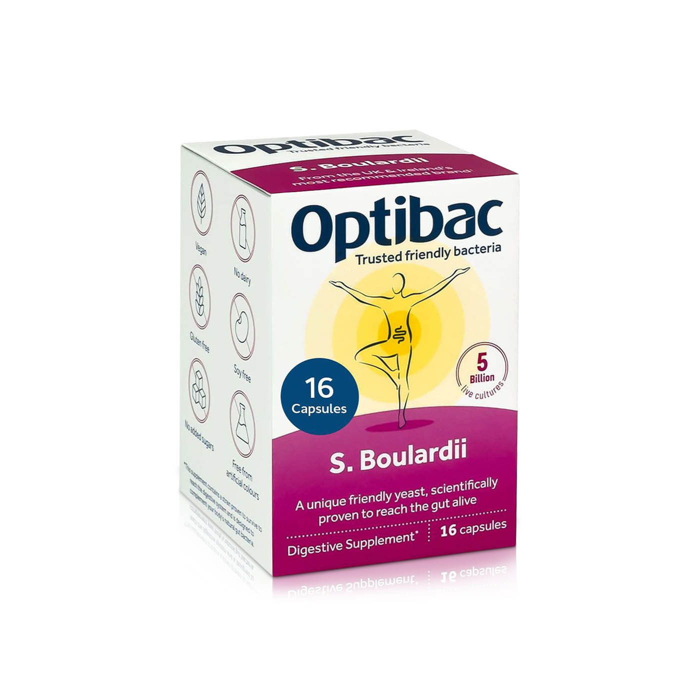 Optibac Saccharomyces Boulardii Digestive Supplement Capsules x 16