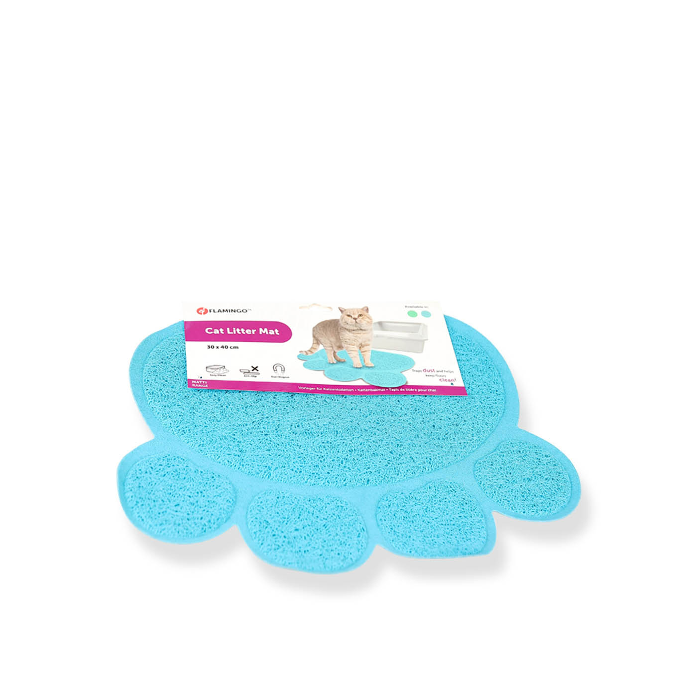 Flamingo Cat Litter Tray Mat Paw