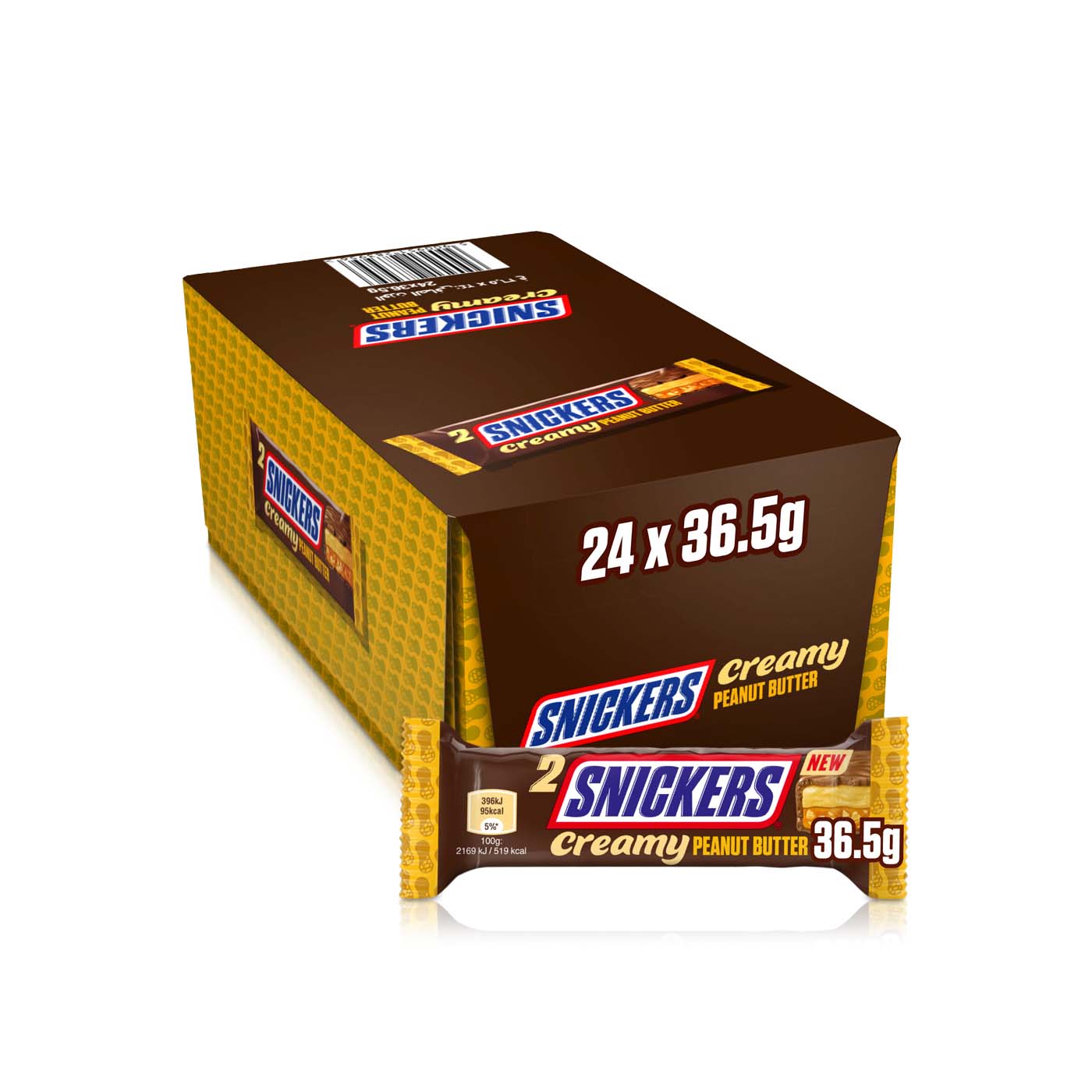 Snickers Creamy Peanut Butter Chocolate Bar Duo 36.5g x 24