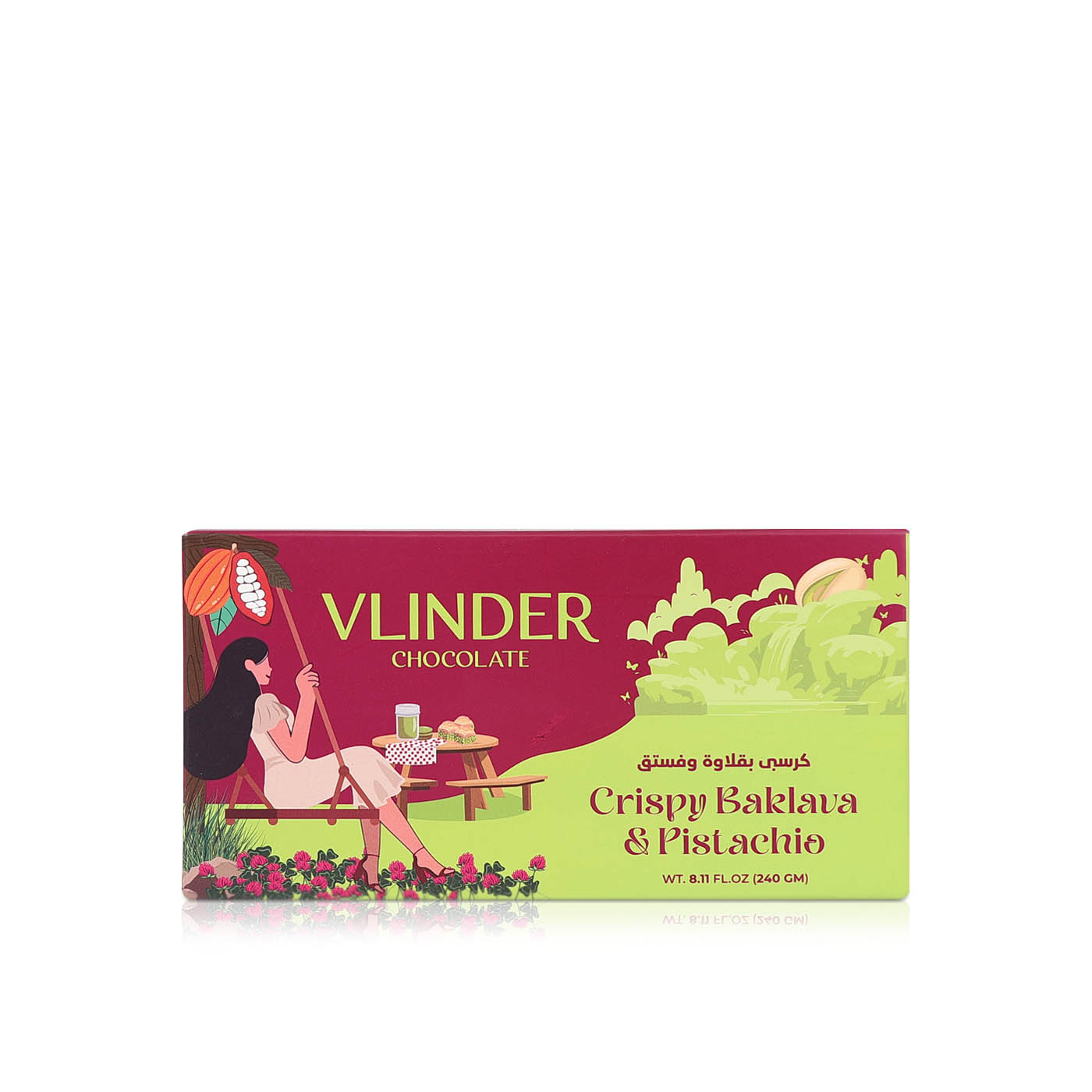 Vlinder Chocolate Crispy Baklava Pistachio 240g