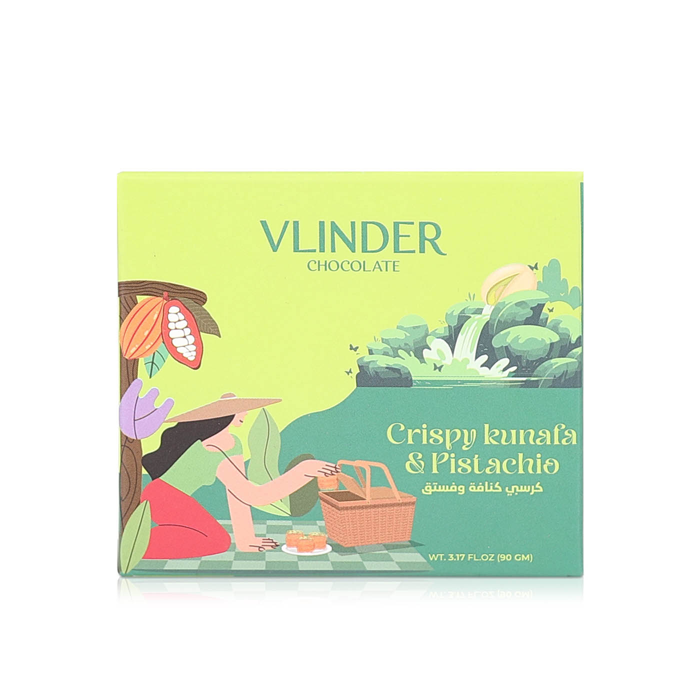 Vlinder Chocolate Crispy Kunafa Pistachio 90g