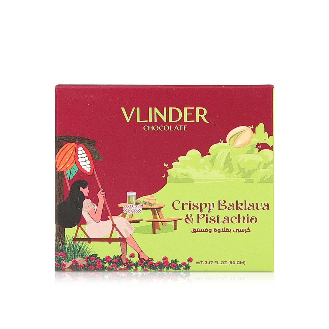 Vlinder Chocolate Crispy Baklava Pistachio 90g