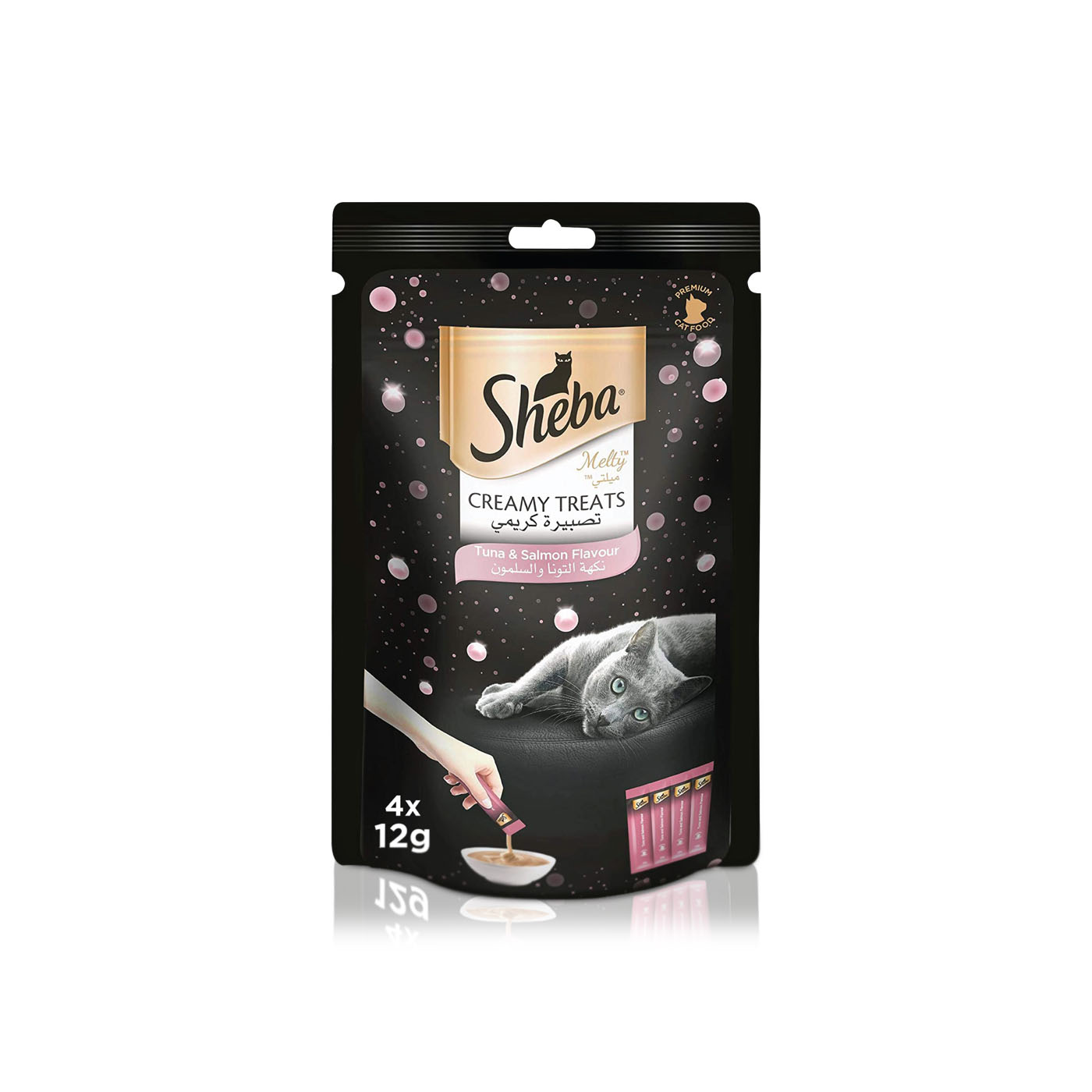 Sheba Melty Creamy Treats Tuna and Salmon Flavour Cat Treats 4 x 12g