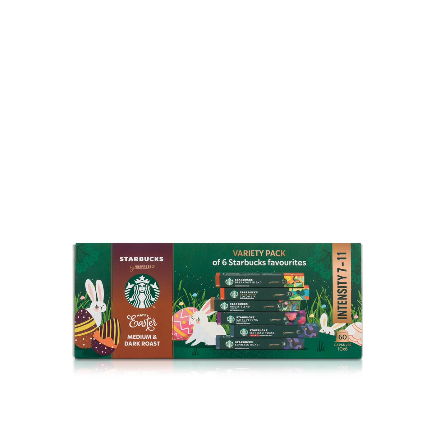 Starbucks Medium and Dark Roast Nespresso Variety Pack 60 Capsules 339g