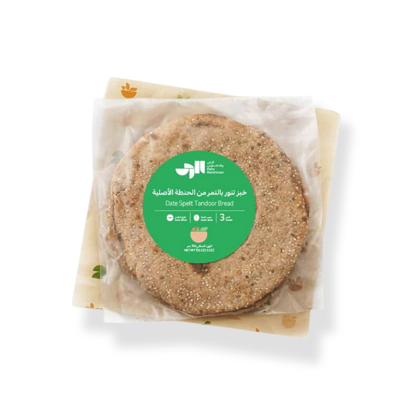 Raha Bakehouse Organic Date Spelt Tandoor Bread 52g x 3