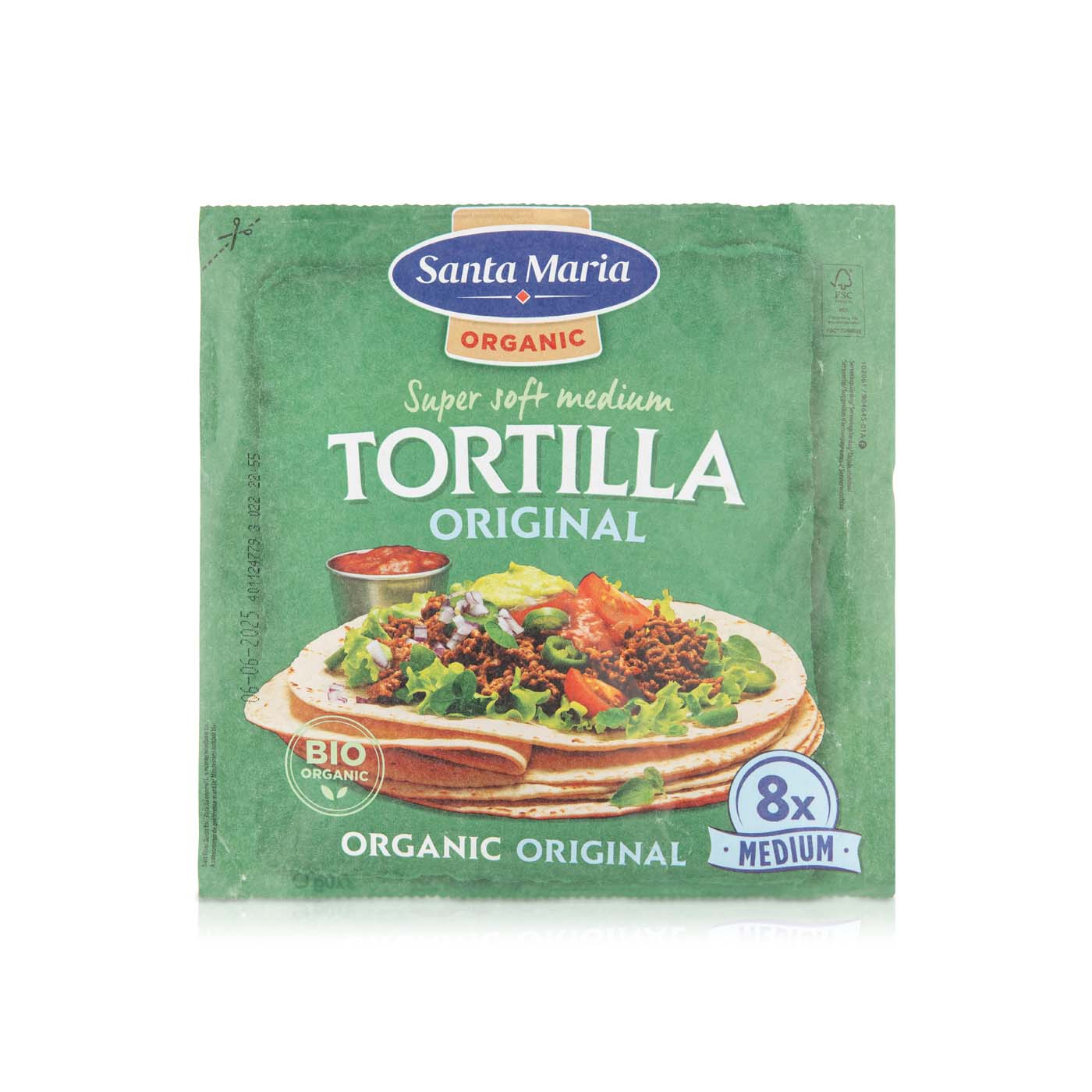 Santa Maria Organic Super Soft Medium Tortillas x8 320g