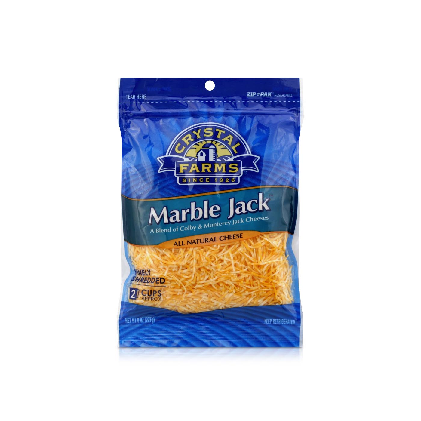 Crystal Farms Grated Marble Jack Cheese 227g
