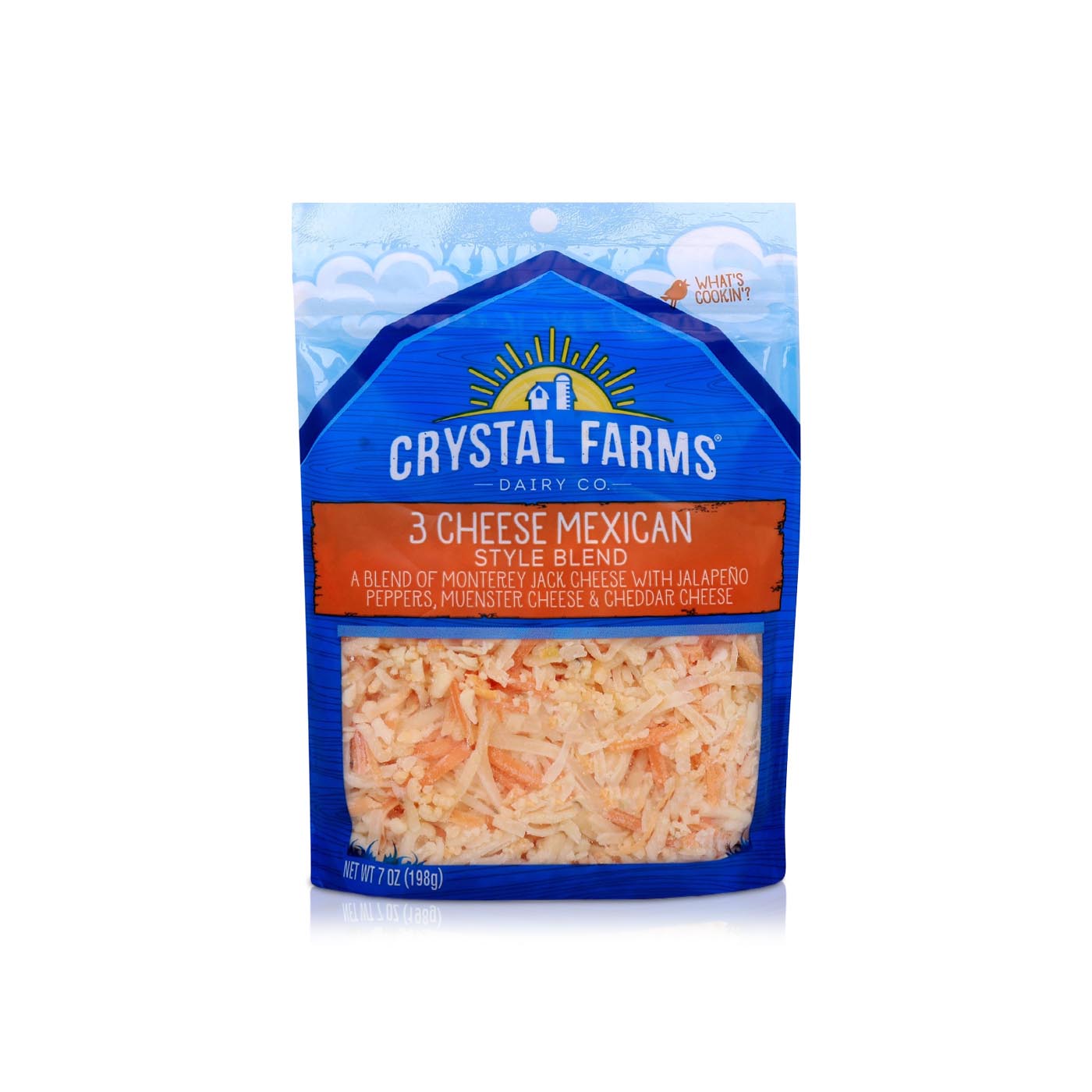 Crystal Farms Grated 3 Cheese Mexican Style 198g