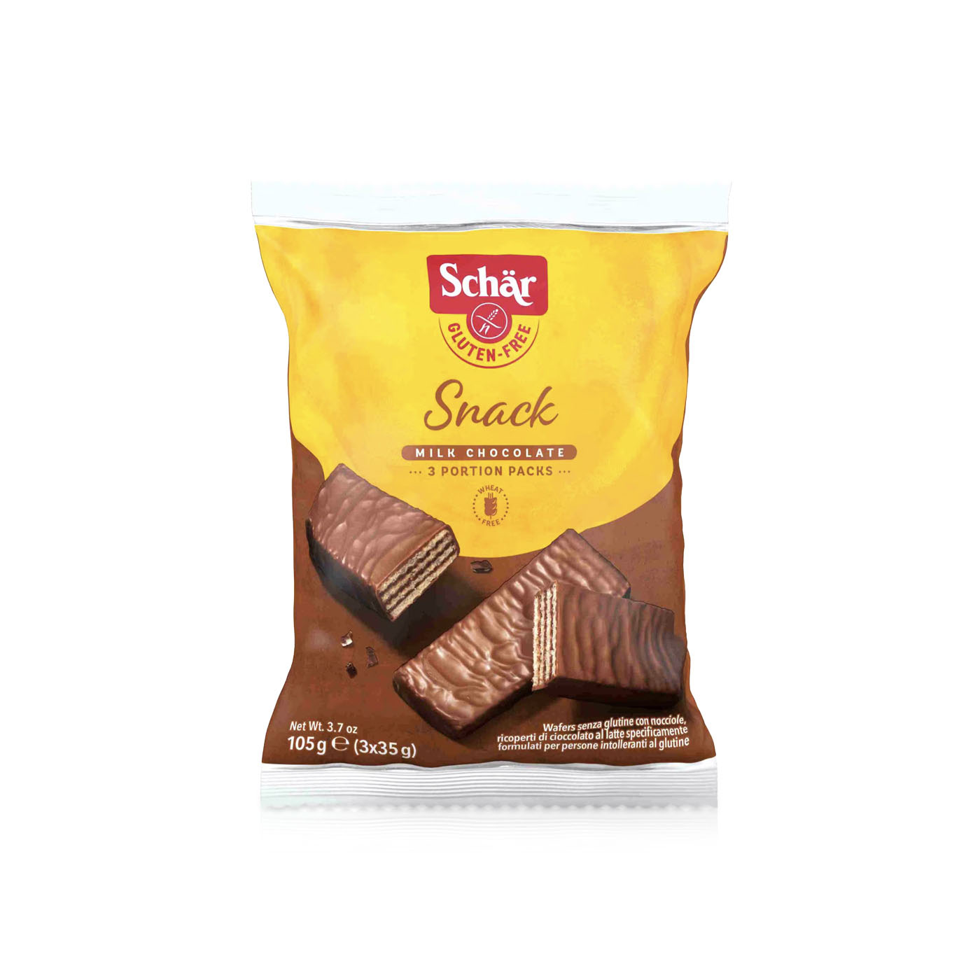 Schar Milk Chocolate Crisp Bars 105g