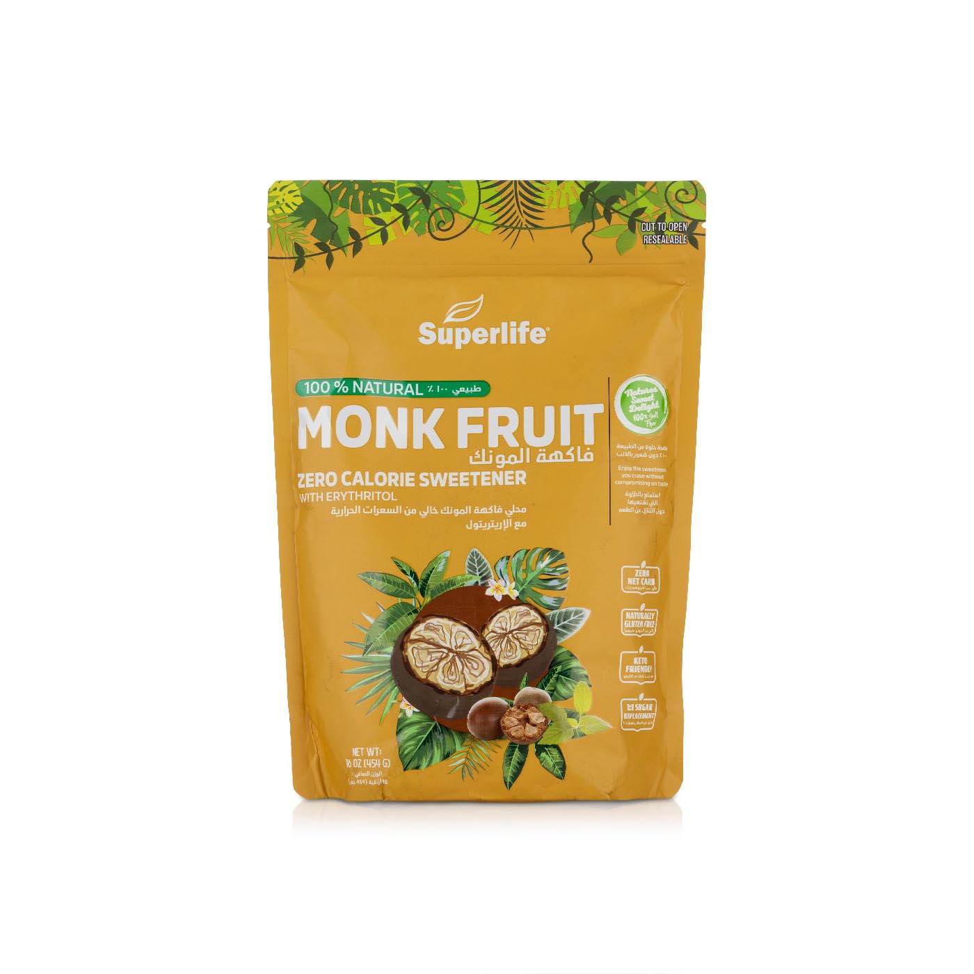 Superlife Monk Fruit Zero Calorie Sweetener 454g
