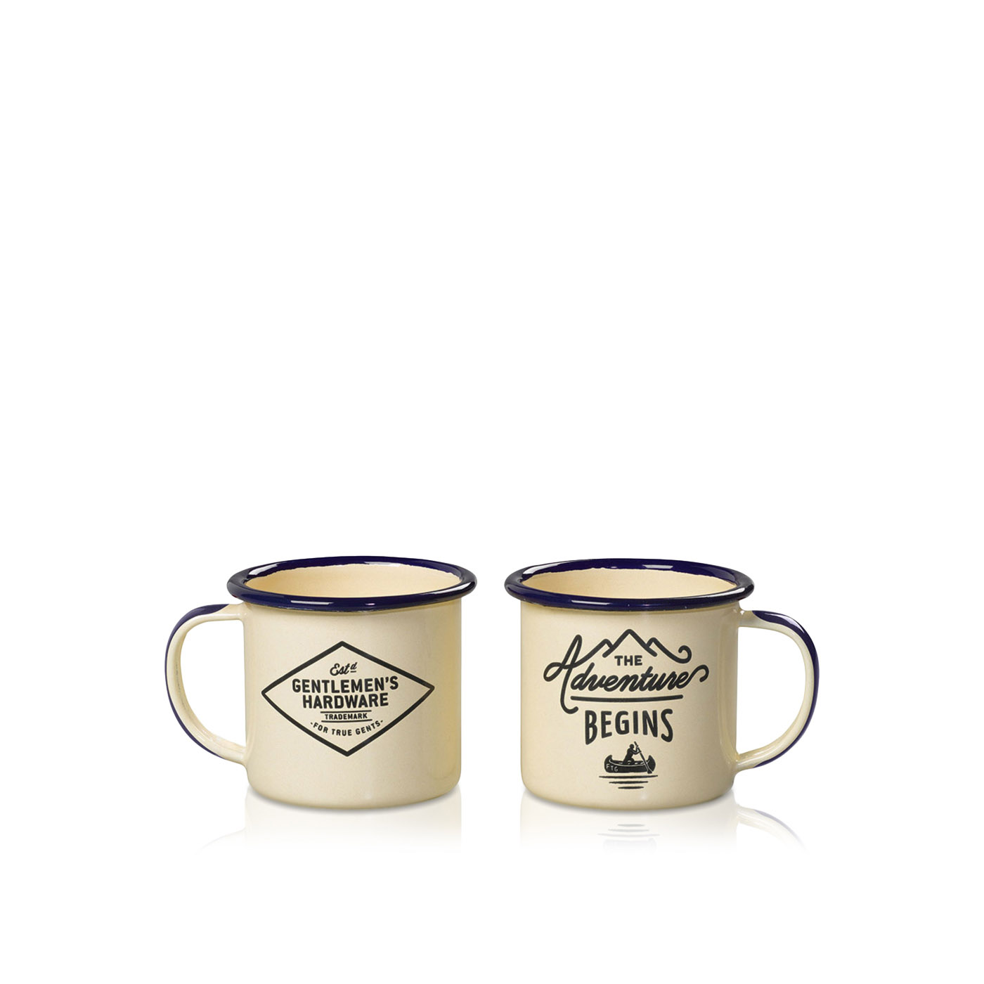 Gentlemen's Hardware Enamel Mug Expresso Set Cream