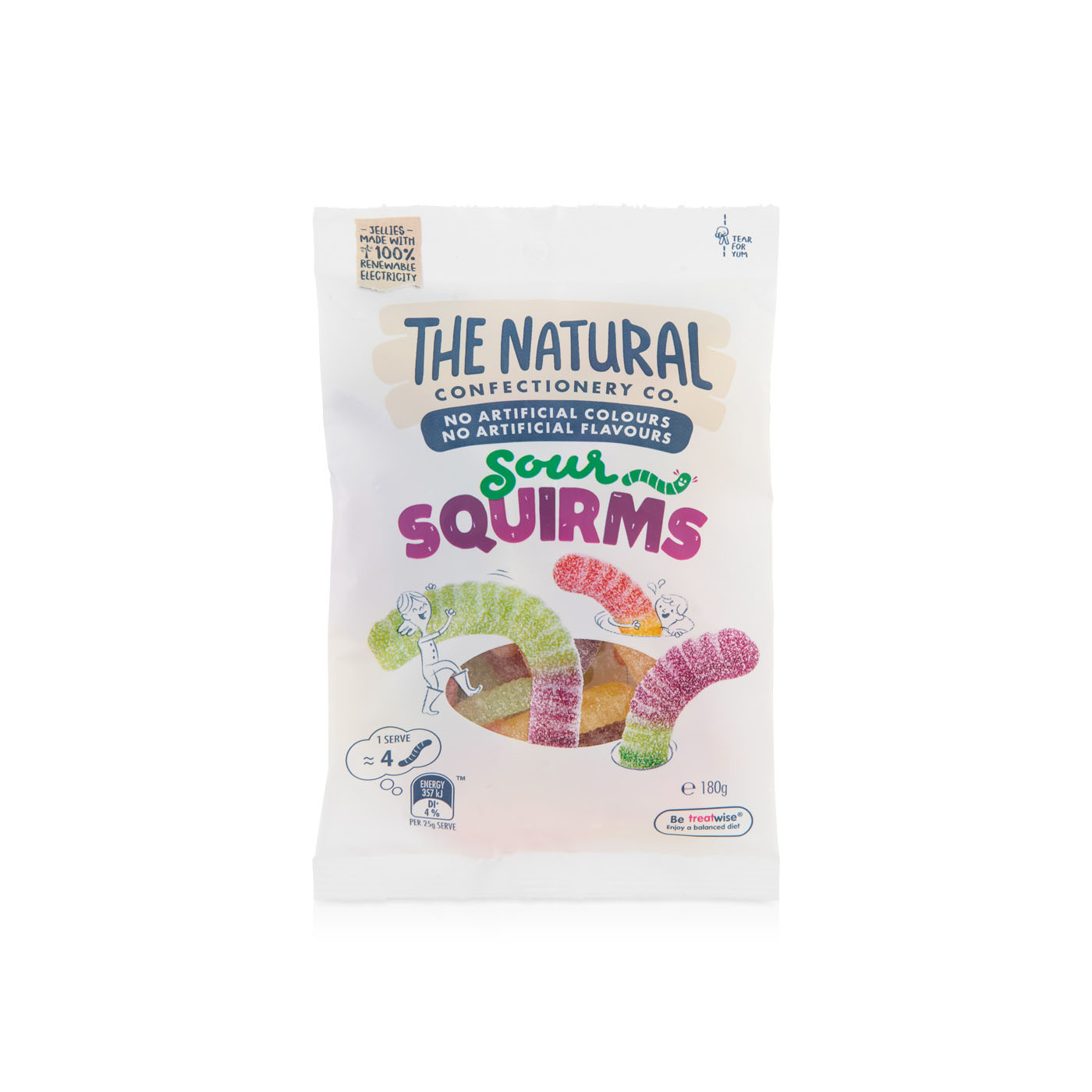 The Natural Confectionery Co Sour Squirms 180g