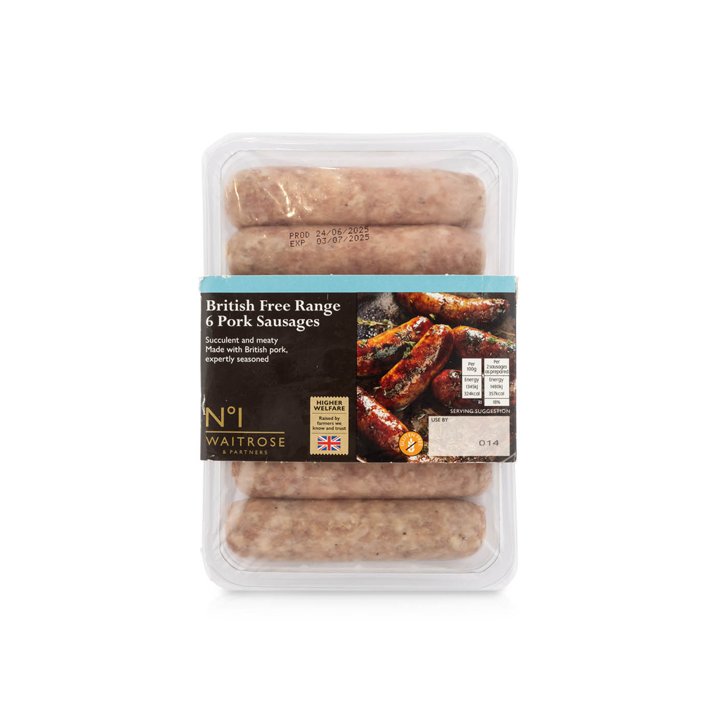 Waitrose No.1 Free Range Pork Sausages 400g