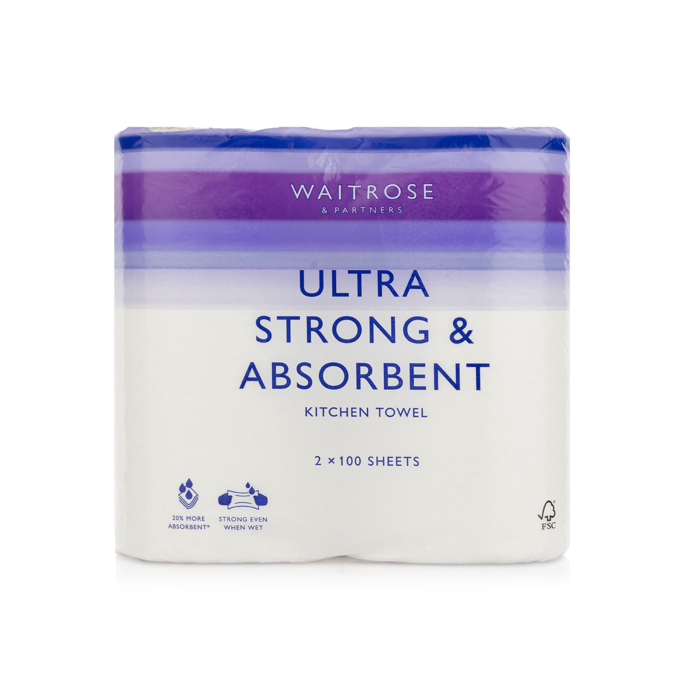 Waitrose Kitchen Towel Ultra Strong 3 Ply x 2