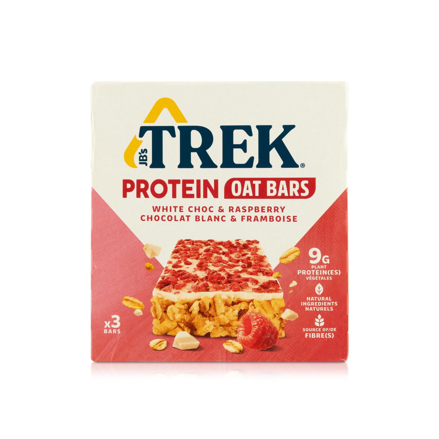 Trek White Chocolate and Raspberry Oat Bars x 3 150g