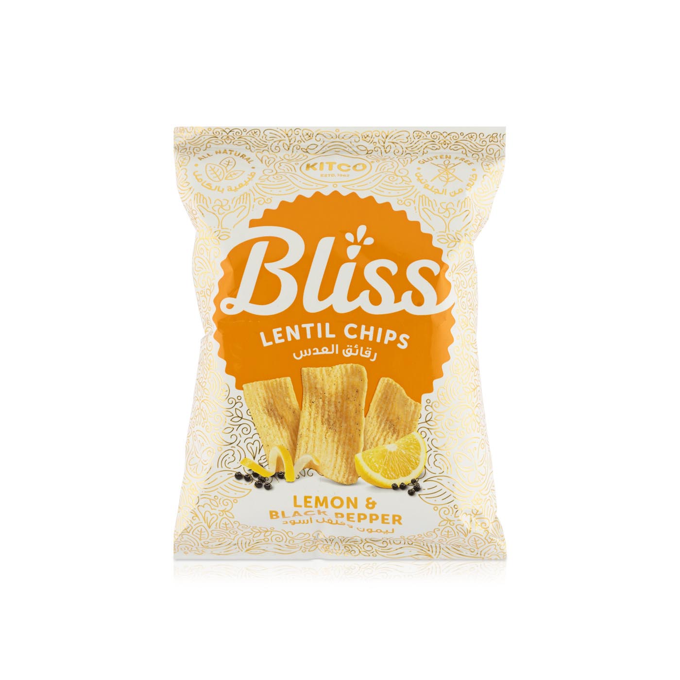Kitco Bliss Lemon and Black Pepper Lentil Chips 27g