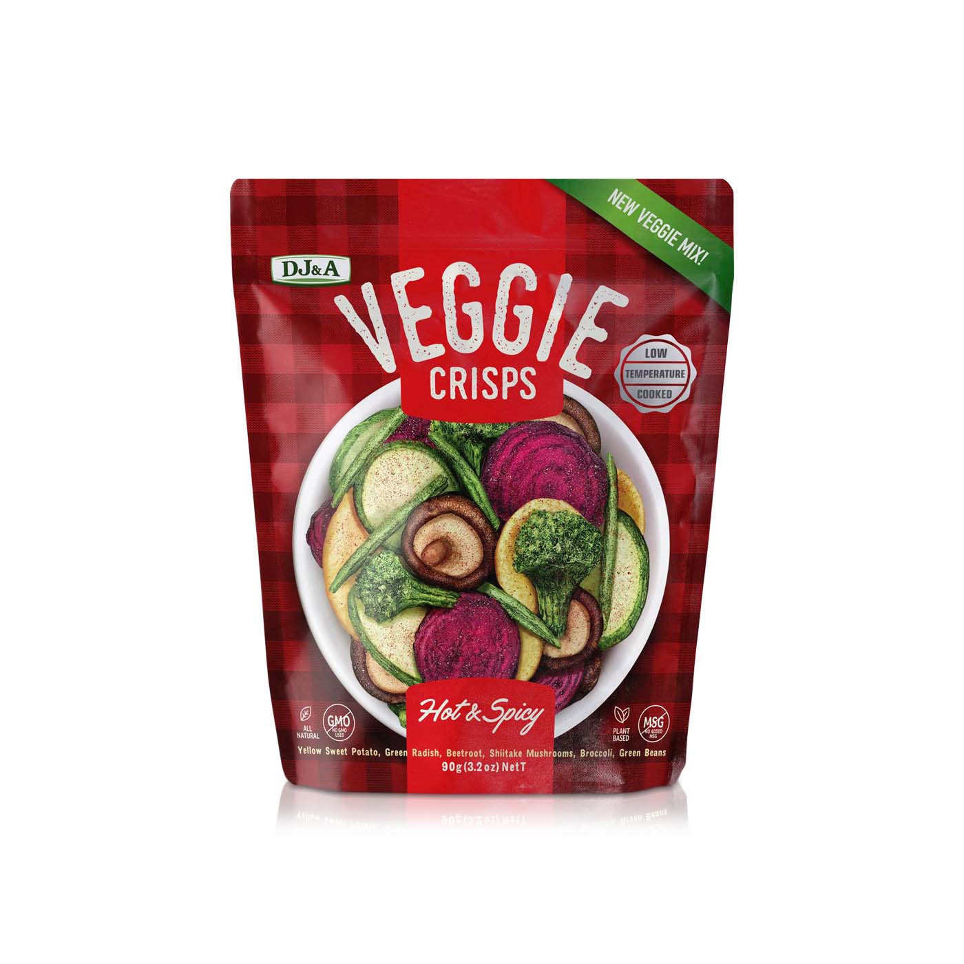 DJ&A Hot and Spicy Veggie Crisps 90g