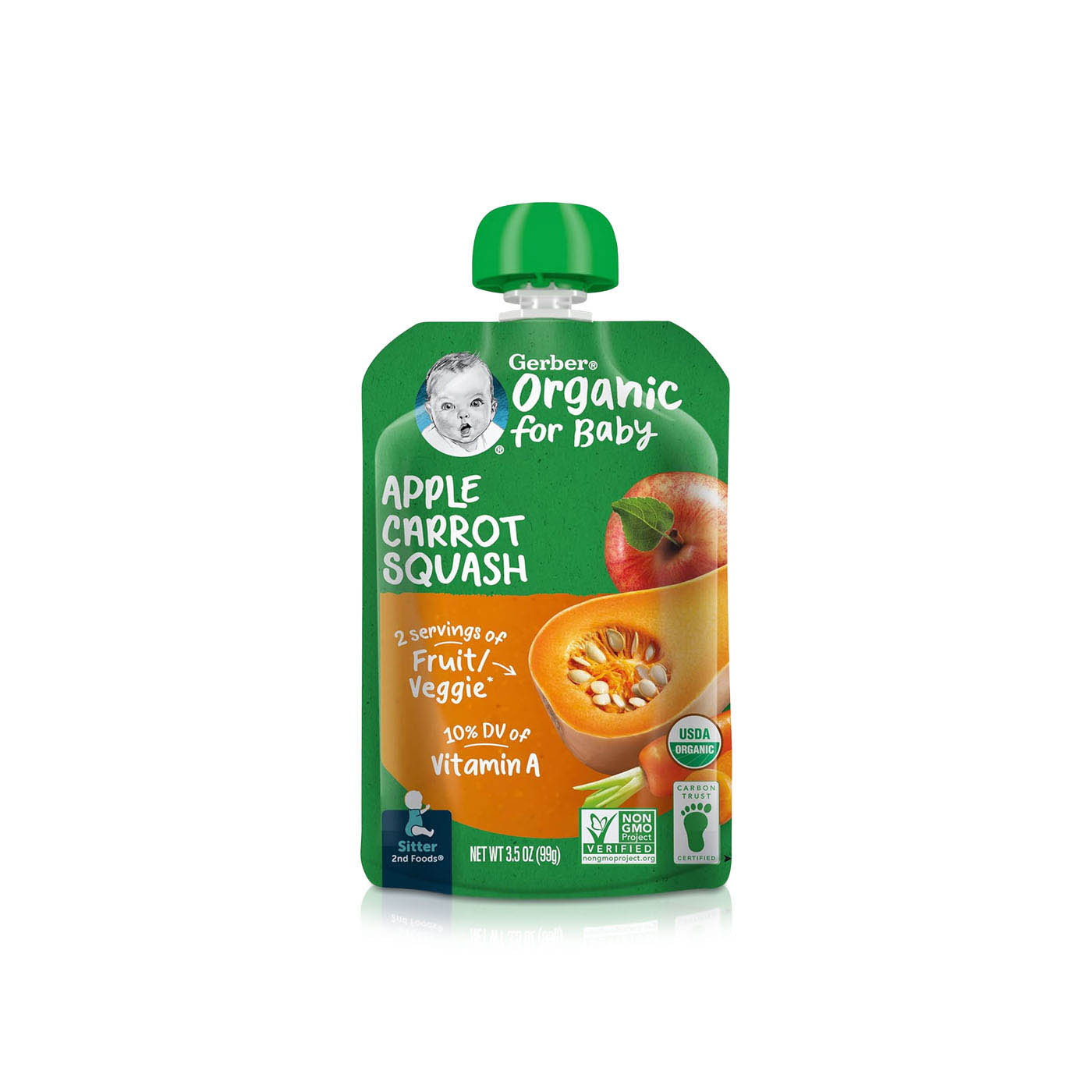 Gerber Organic Puree Pouch Apple Carrot Squash 99g