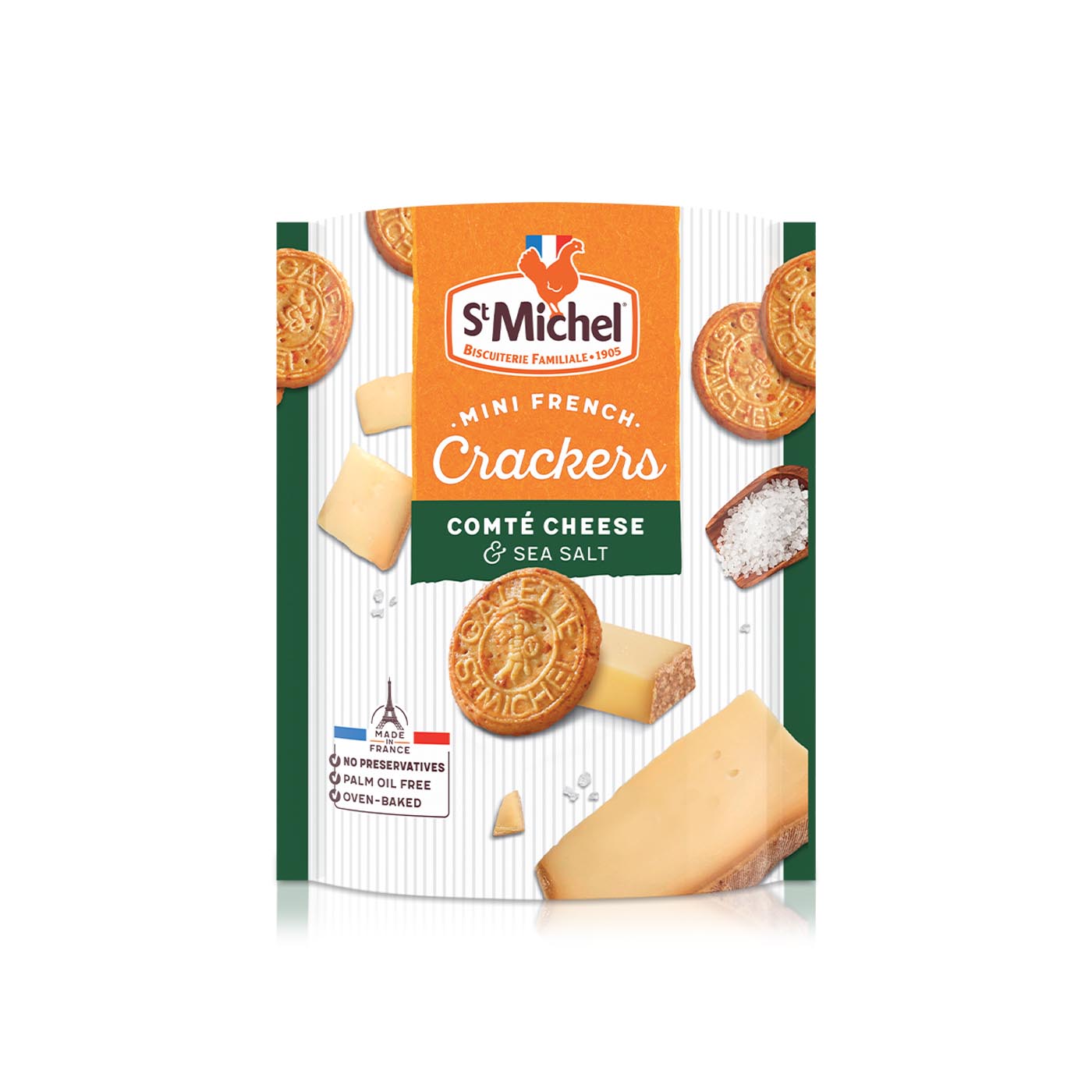 St Michel Crackers Comte Cheese and Sea Salt 70g