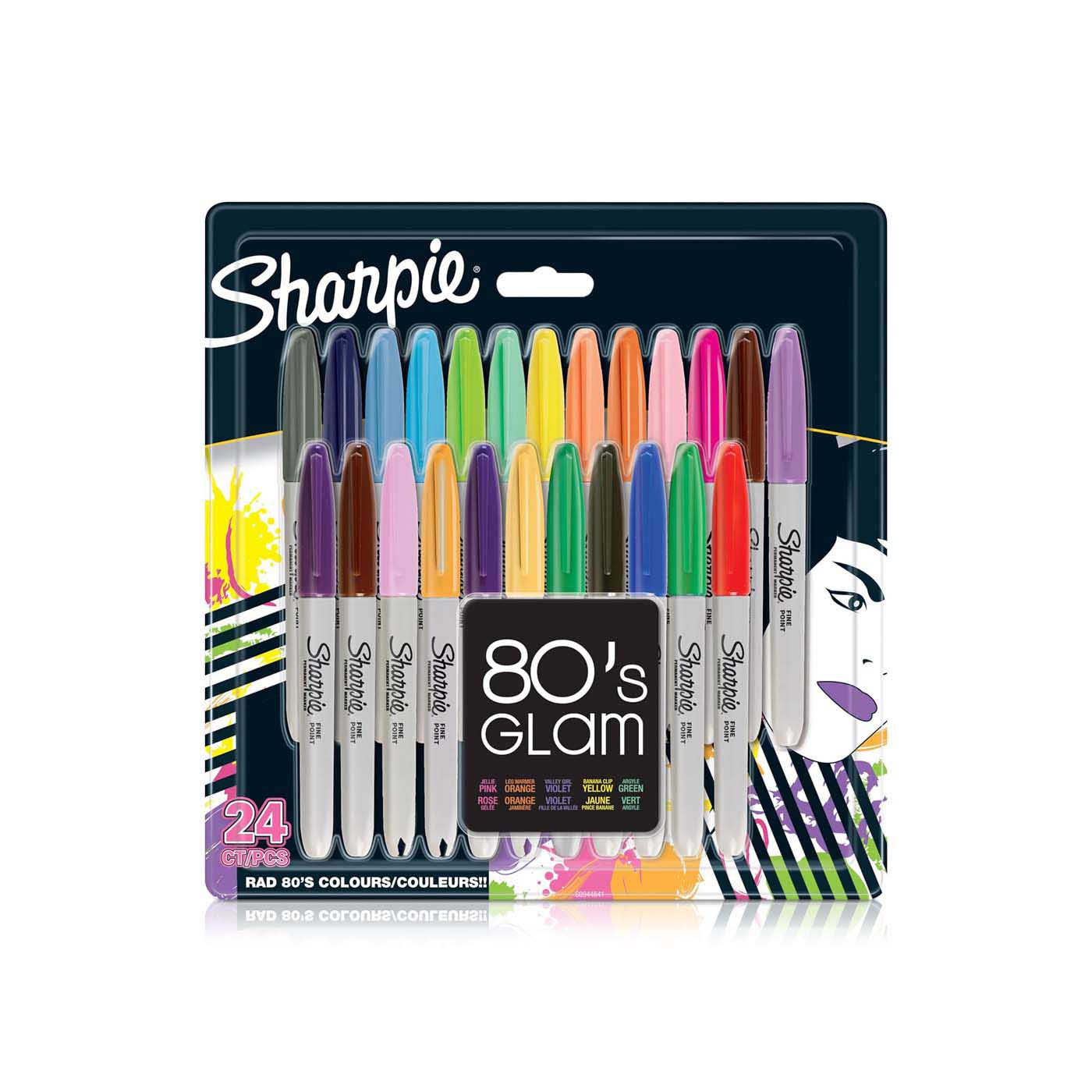 Sharpie Permanent Marker Fine 80's Glam x 24