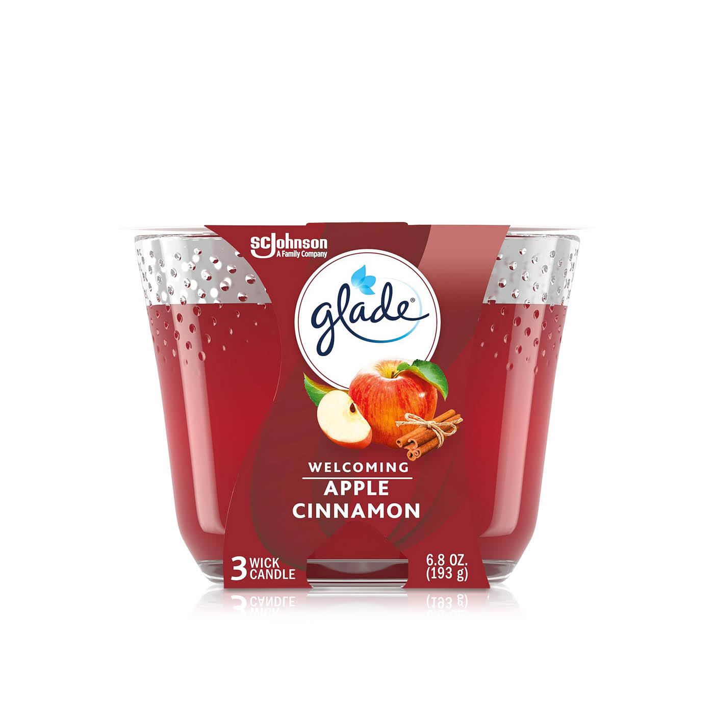 Glade 3-Wick Candle Welcoming Apple Cinnamon