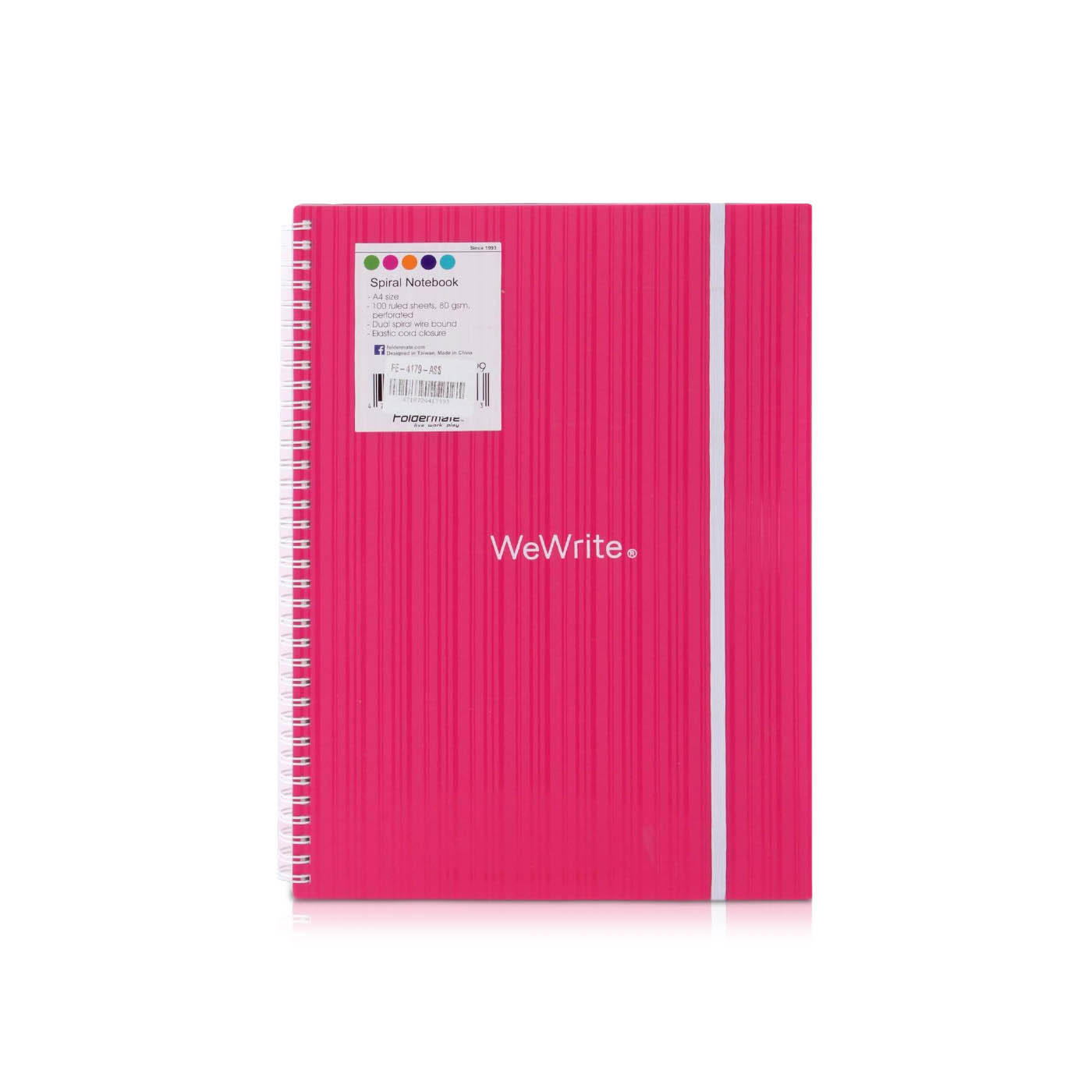 Foldermate Spiral Ruled Notebook A4 Pink