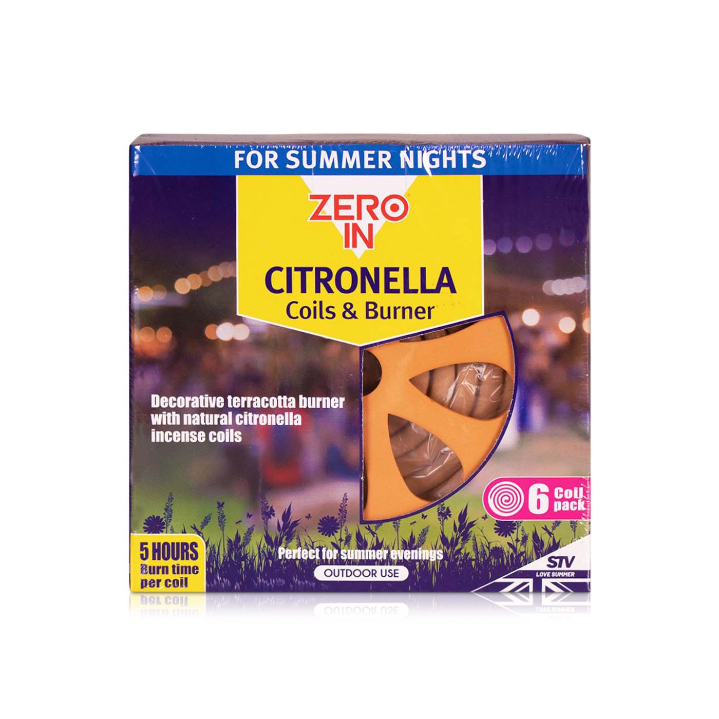 STV Zero In Terracotta Citronella Burner & 6 Coils