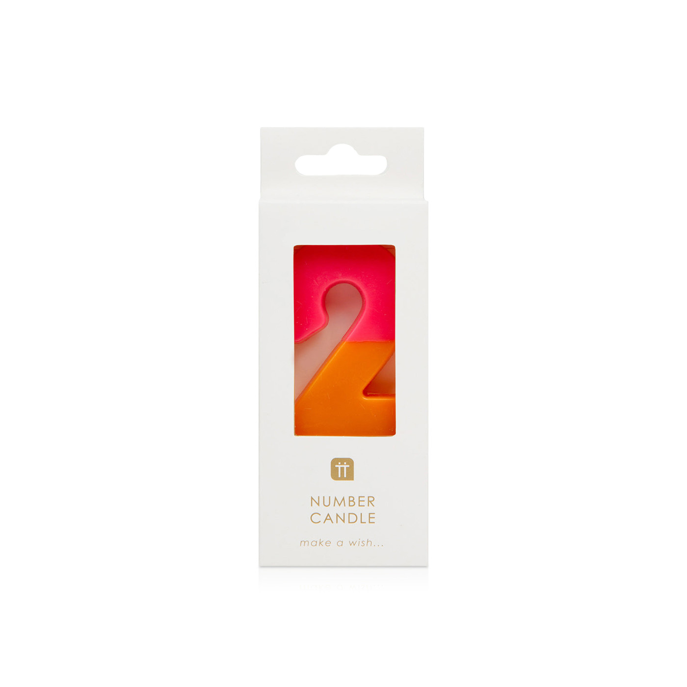 Talking Tables Candle Number 2 Pink Orange