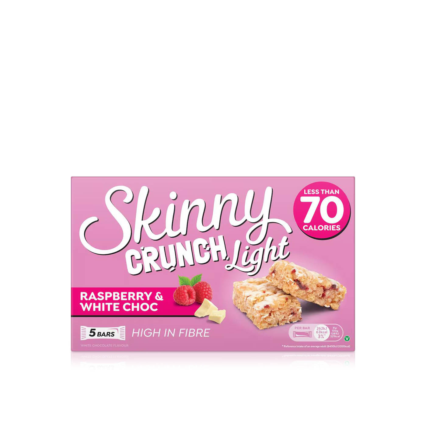 Skinny Crunch Lite Raspberry and White Chocolate Bars x 5 95g