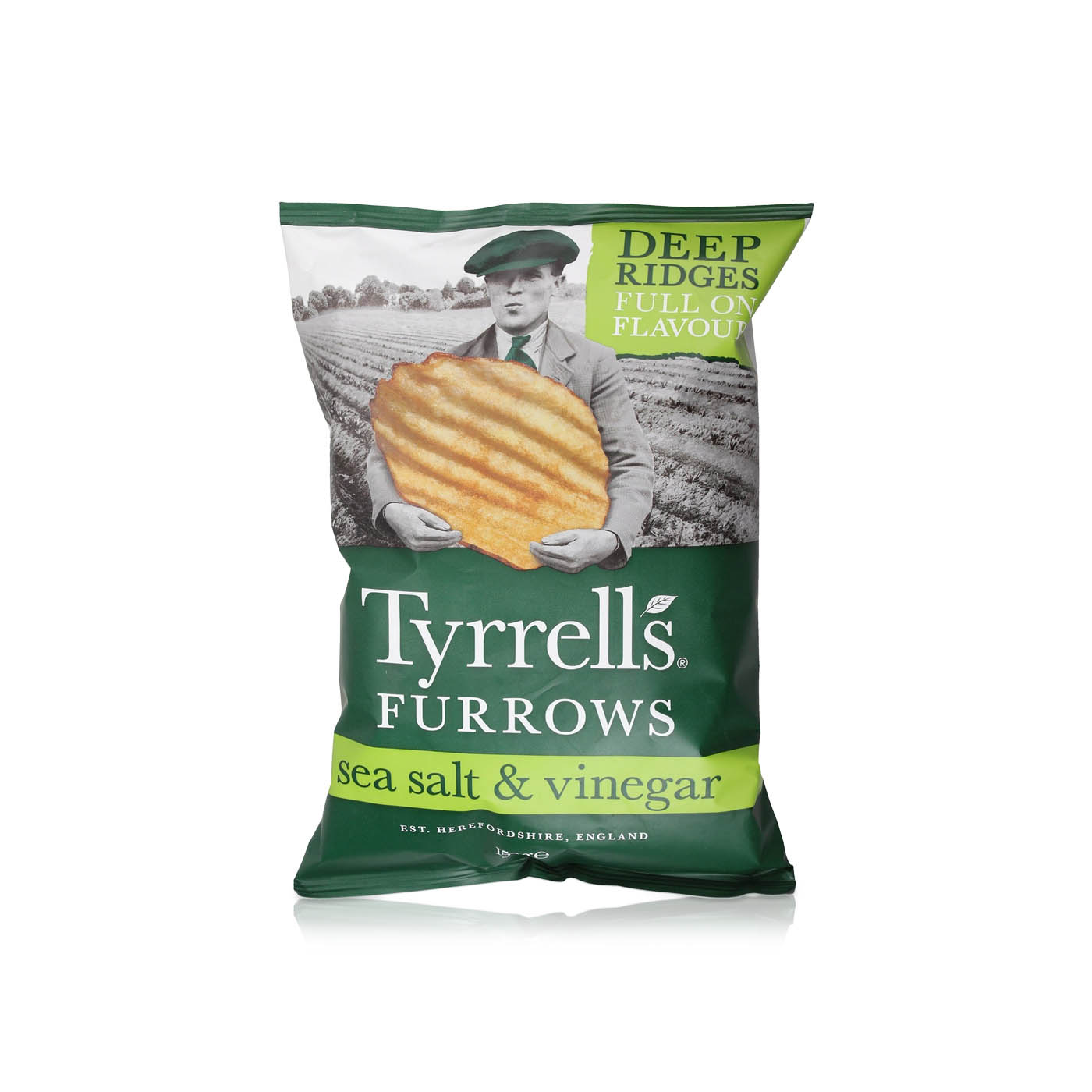 Tyrrells Sea Salt and Vinegar Furrows Crisps 150g