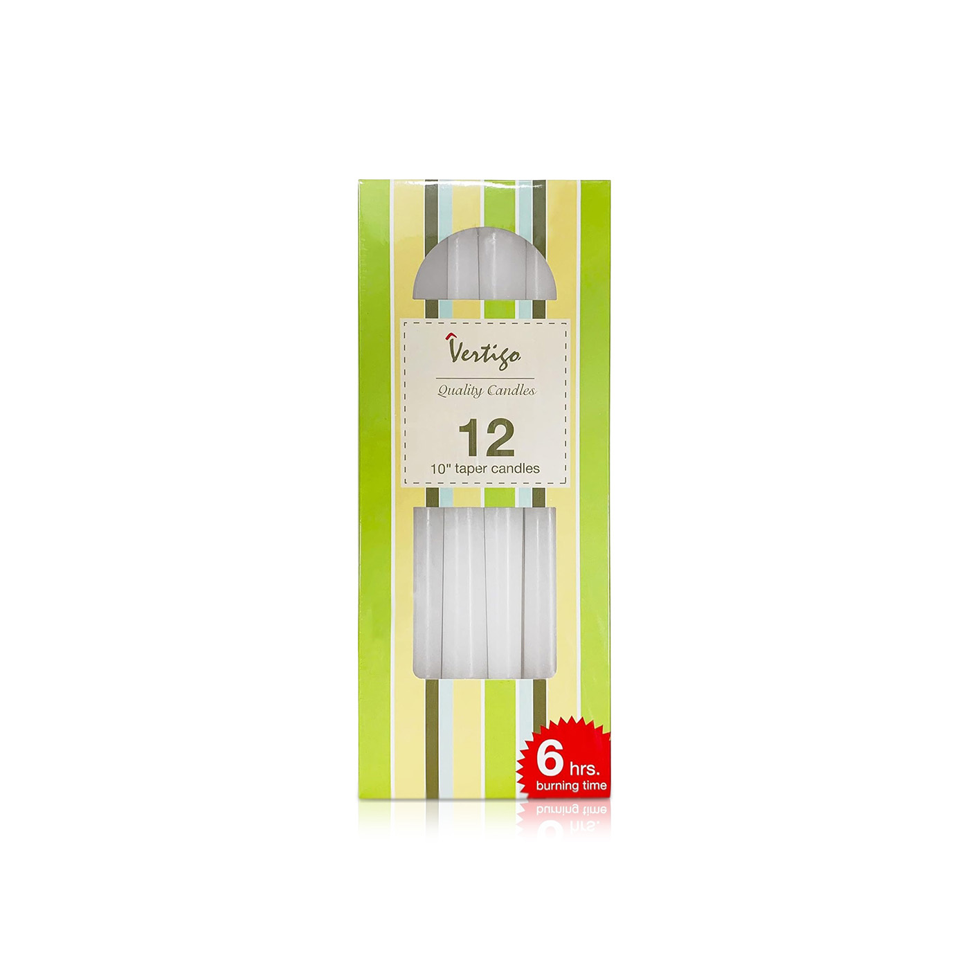 Vertigo Taper Candles White 10in x 12