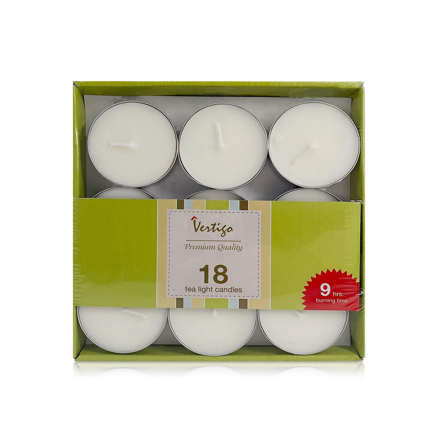 Vertigo Tea Light Candles Jumbo 43g x 18