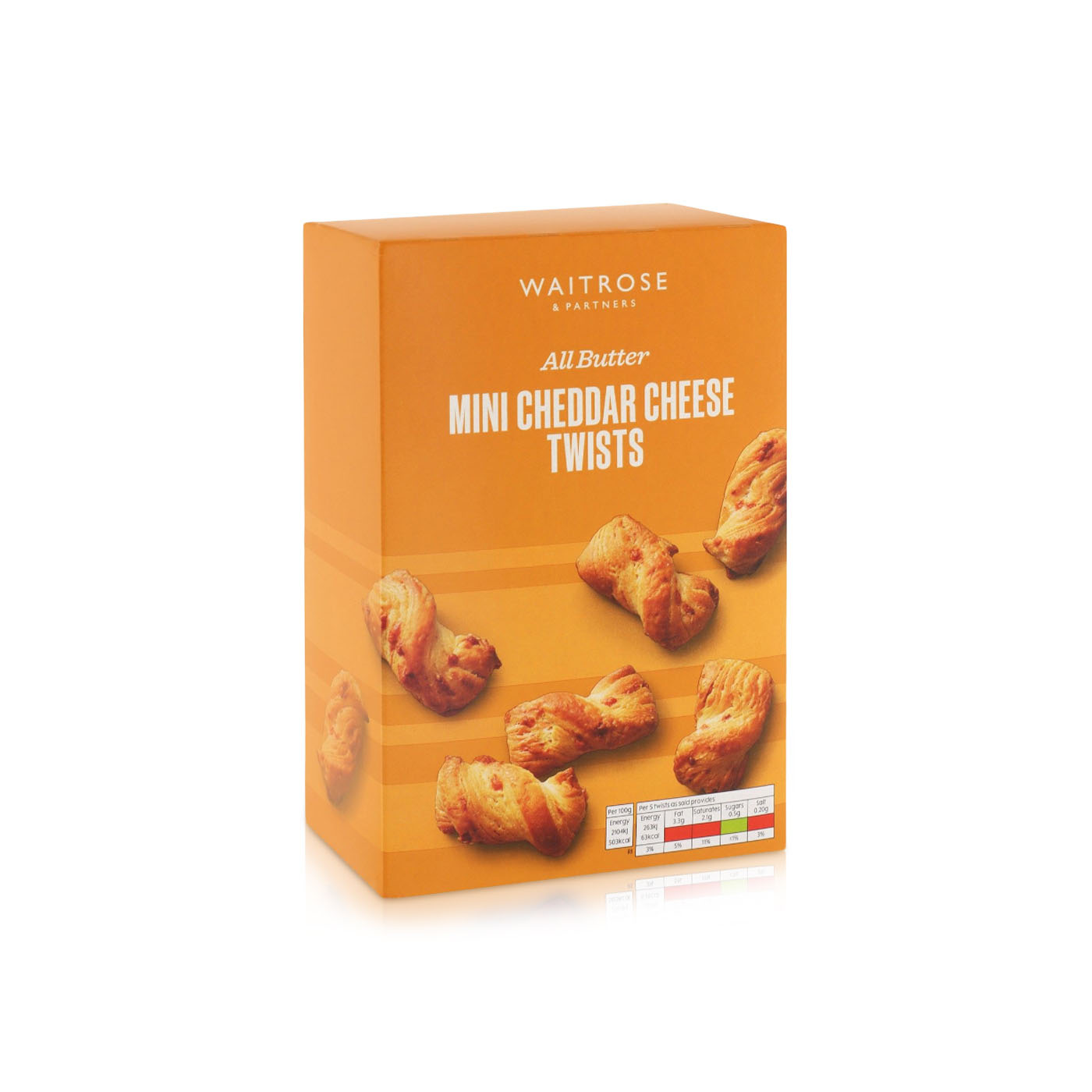 Waitrose Absolutely Mini Cheddar Cheese Twists 125g