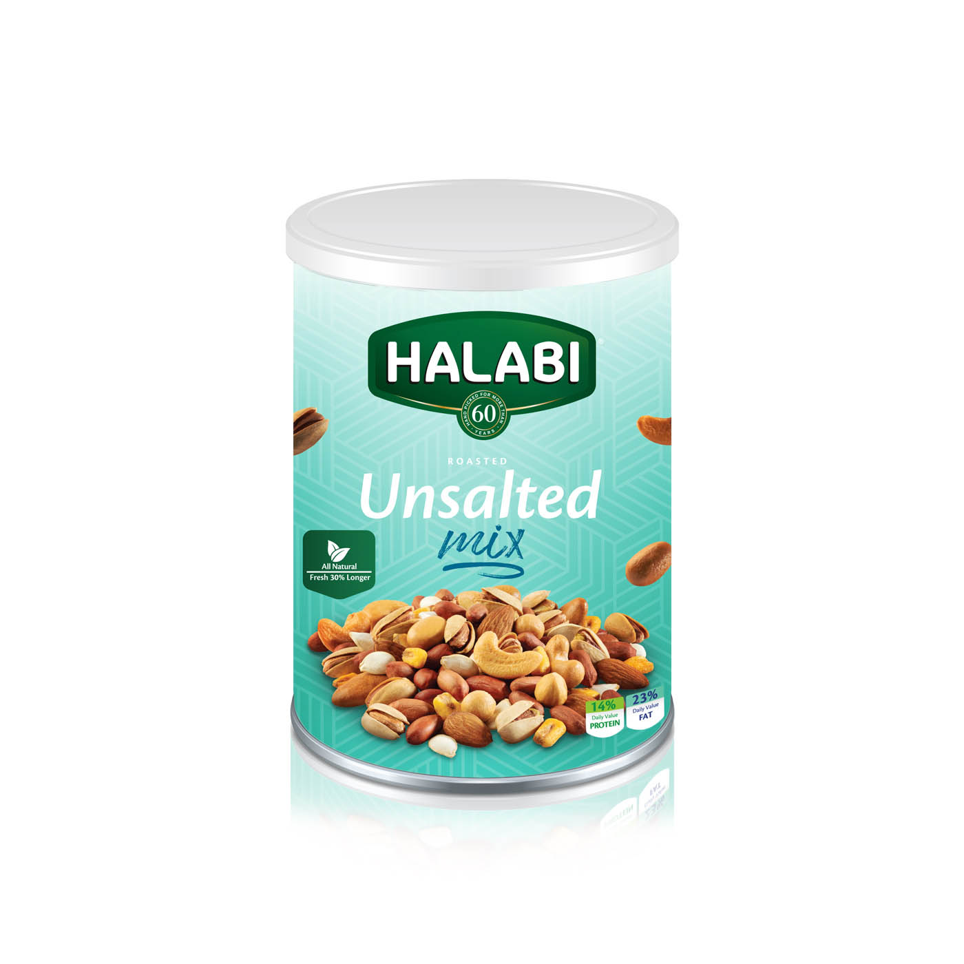 Halabi No Salt Mixed Nuts Can 400g