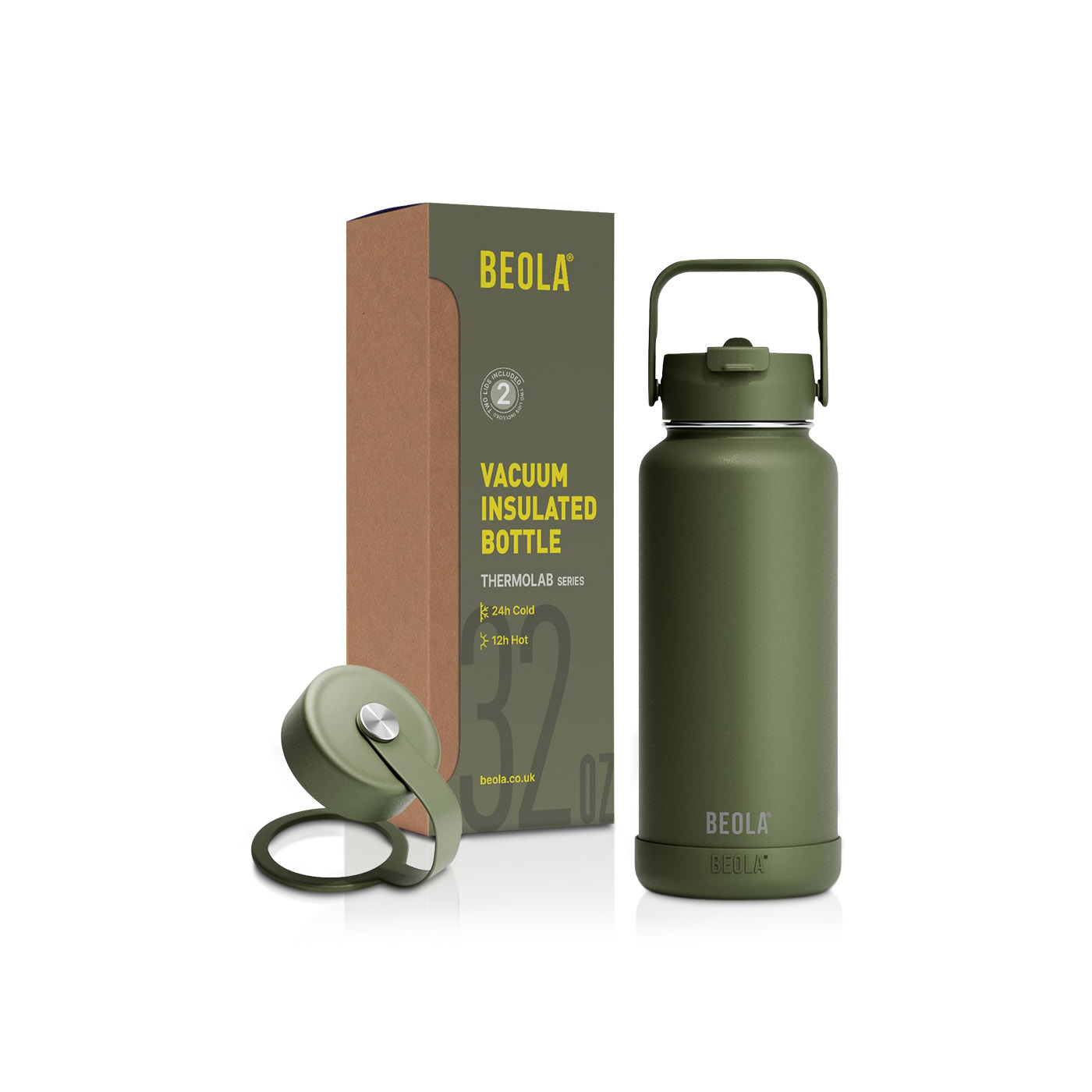 Beola Vacuum Insulated Bottle Green 950ml