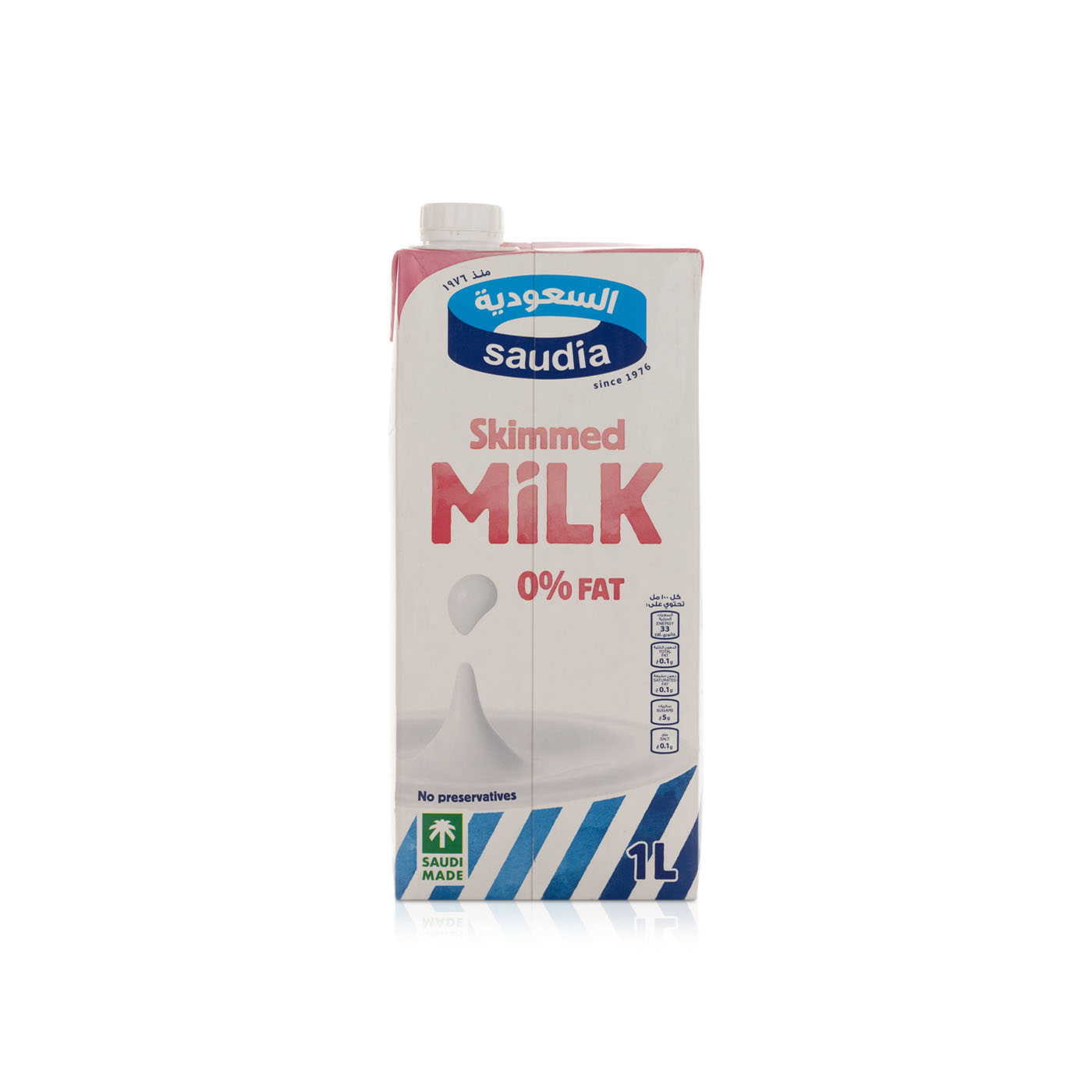 Saudia UHT Milk Skimmed 1L