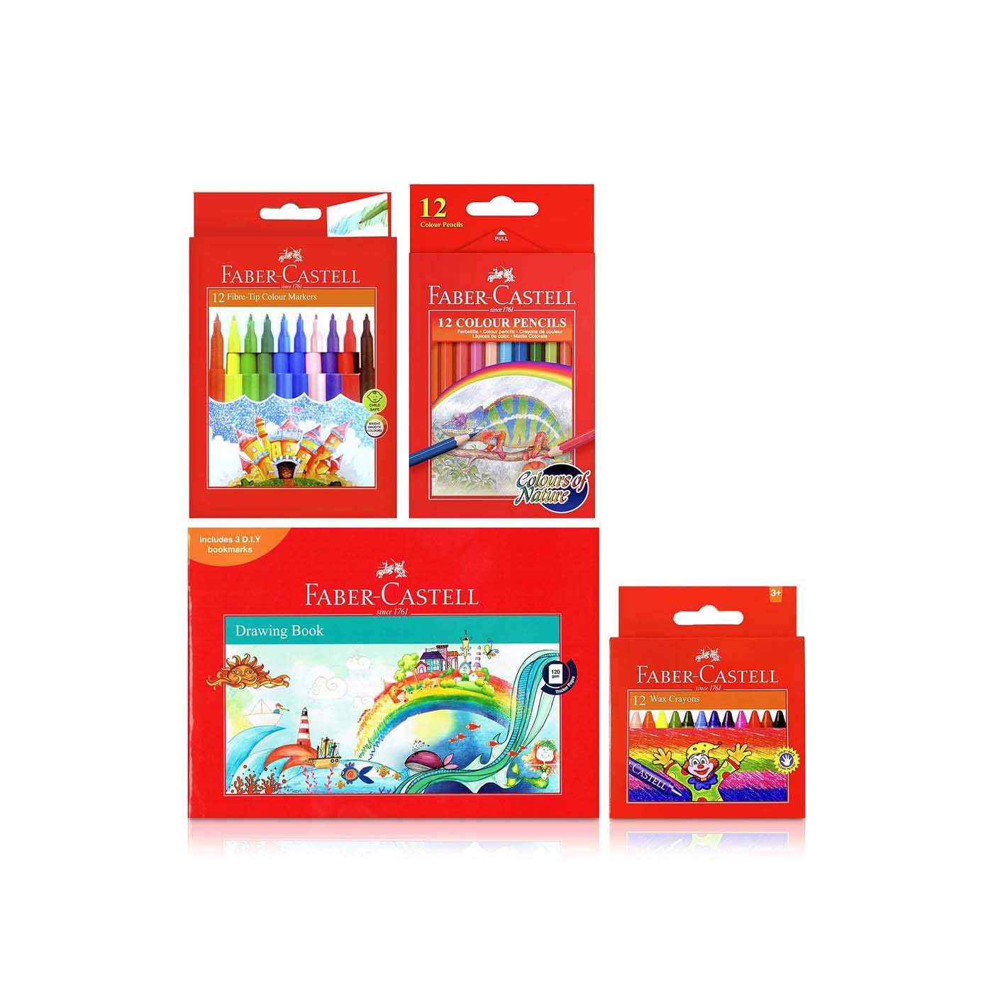 Maped Felt Tip + Colour Pencils + Crayons + Drawing Book