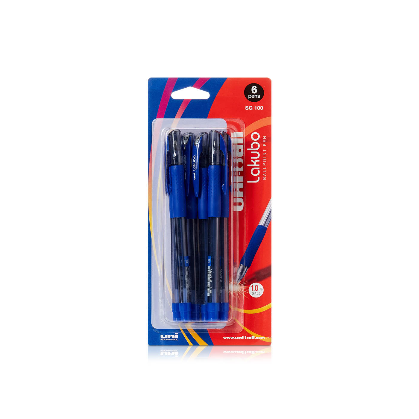 Uniball Lakubo Blue Ballpoint Pens x 6